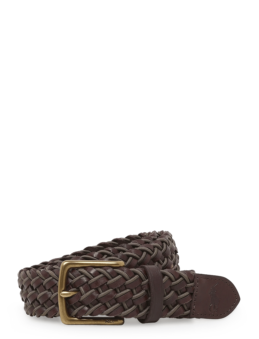 Polo Ralph Lauren - LEATHER/WEBBING-BRD STRCH BT-BLT-ME - punutud vööd - brown/olive - 0