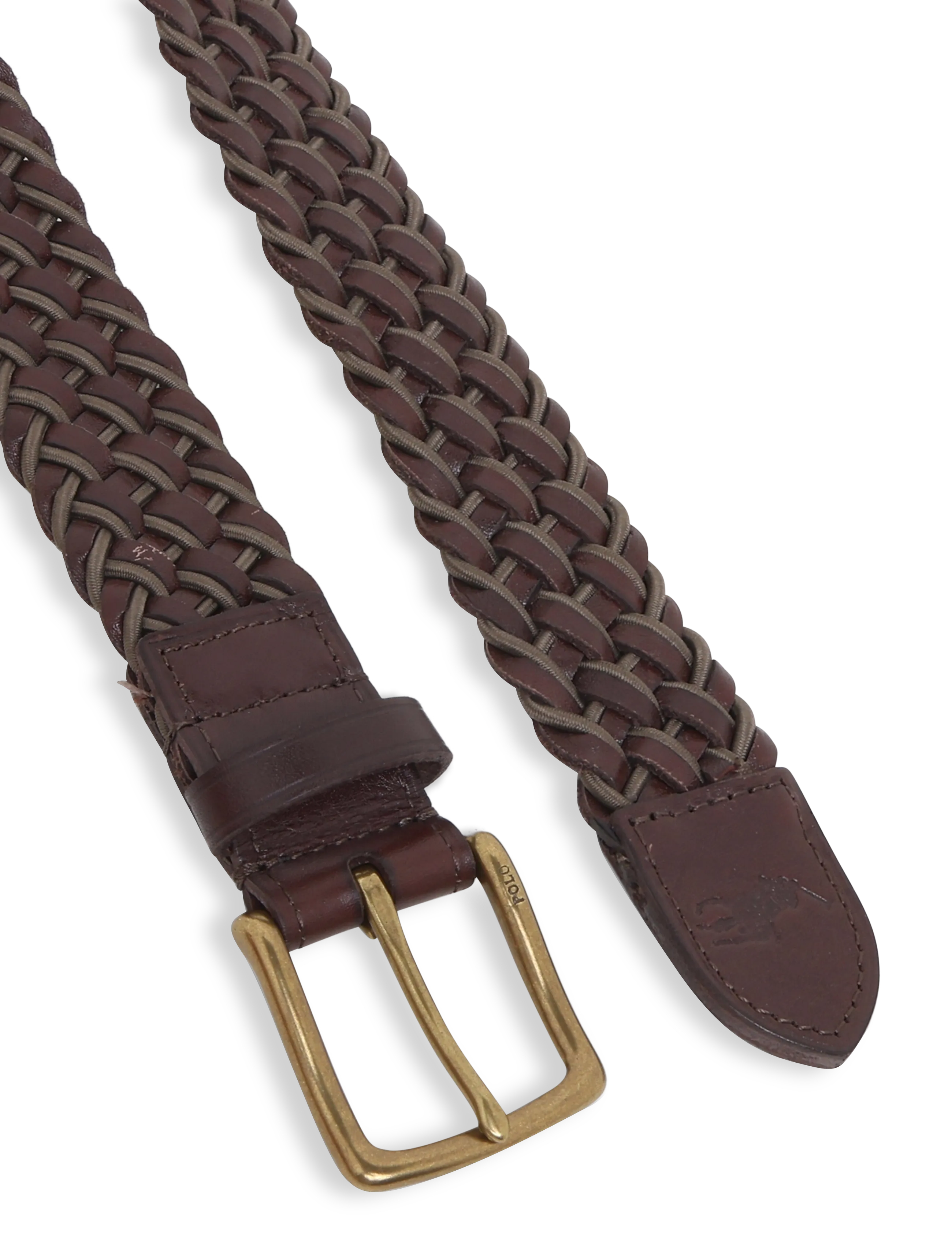 Polo Ralph Lauren - LEATHER/WEBBING-BRD STRCH BT-BLT-ME - punutud vööd - brown/olive - 1