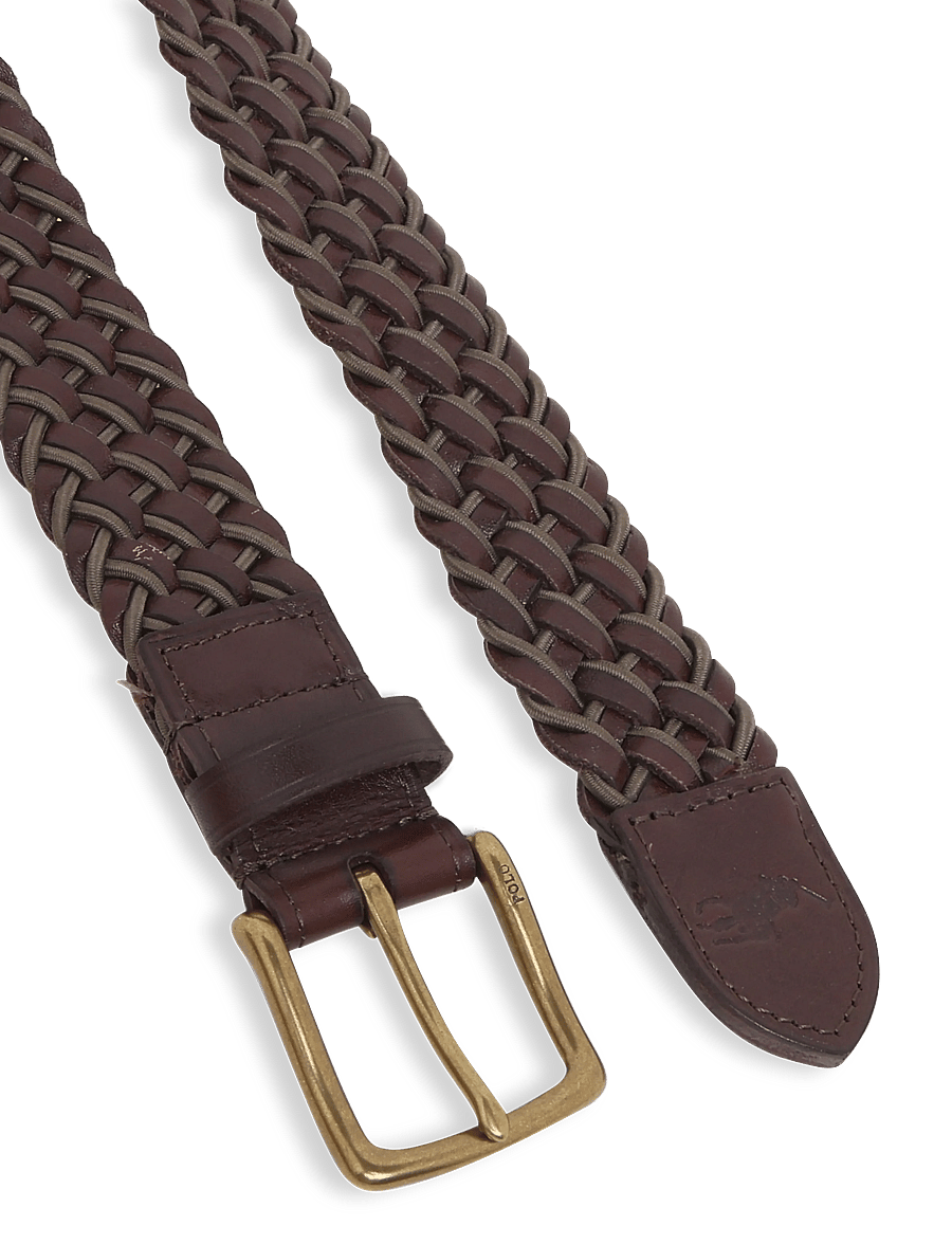 Polo Ralph Lauren - LEATHER/WEBBING-BRD STRCH BT-BLT-ME - punutud vööd - brown/olive - 1