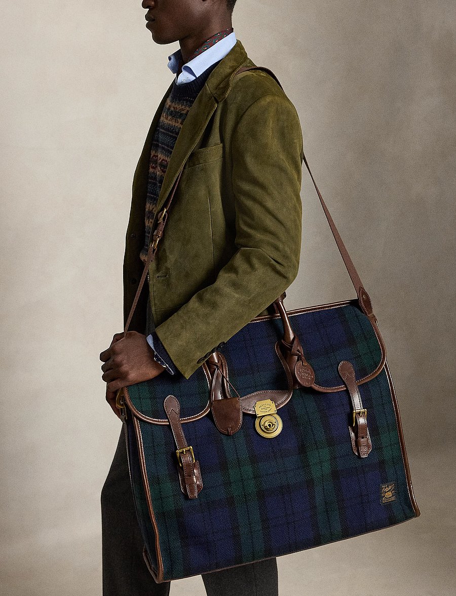 Polo Ralph Lauren - Heritage Lock Plaid Tweed Weekender Bag - blue/green multi - 0