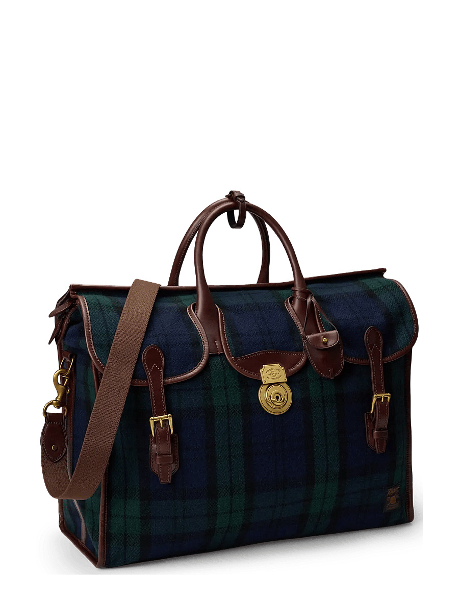 Polo Ralph Lauren - Heritage Lock Plaid Tweed Weekender Bag - blue/green multi - 3