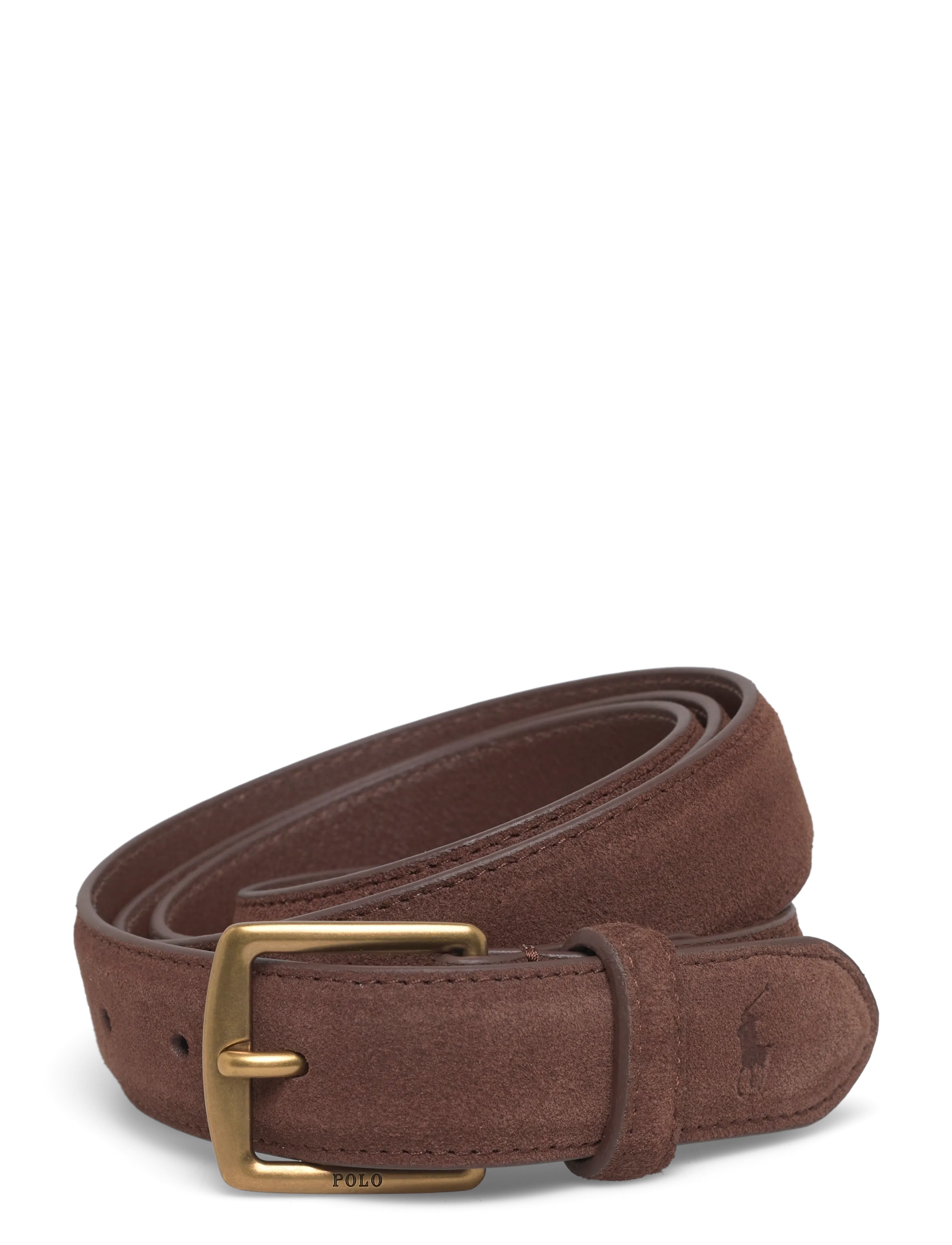 Polo Ralph Lauren Suede Dress Belt - Belts - DARK BROWN / brown