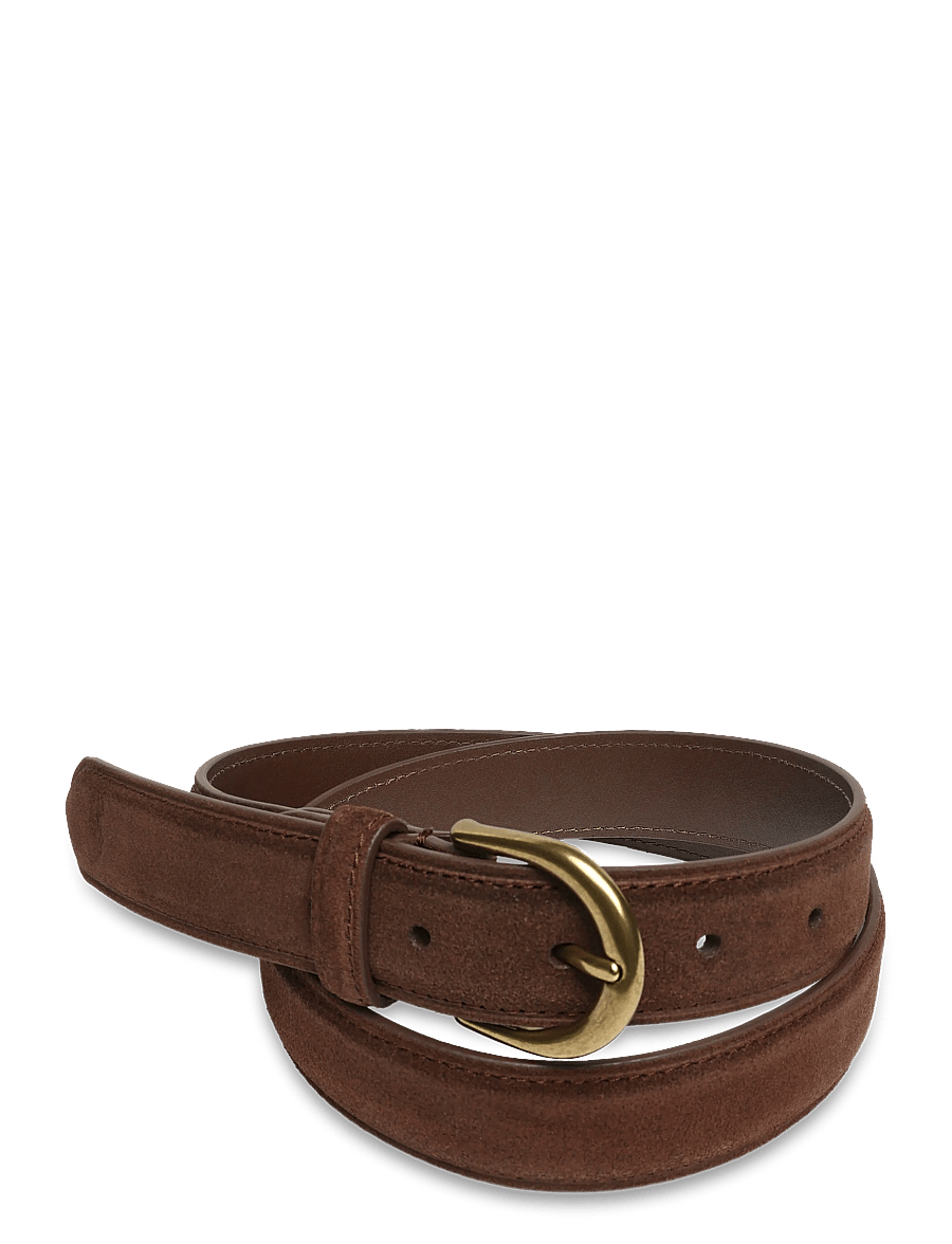 Polo Ralph Lauren - SUEDE-RD BCKL BT-BLT-MED - klassische gürtel - dark brown - 0