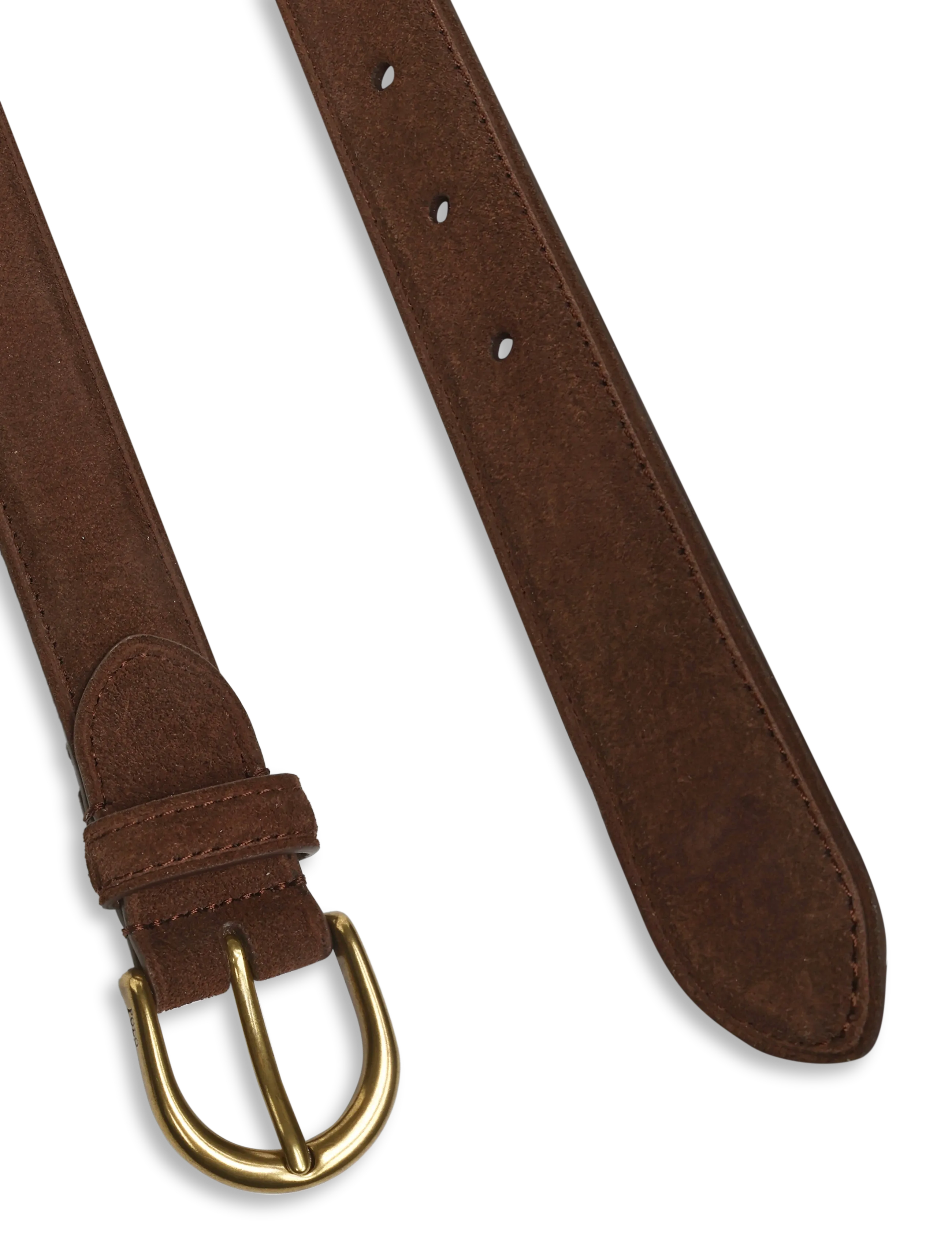 Polo Ralph Lauren - SUEDE-RD BCKL BT-BLT-MED - klassische gürtel - dark brown - 1