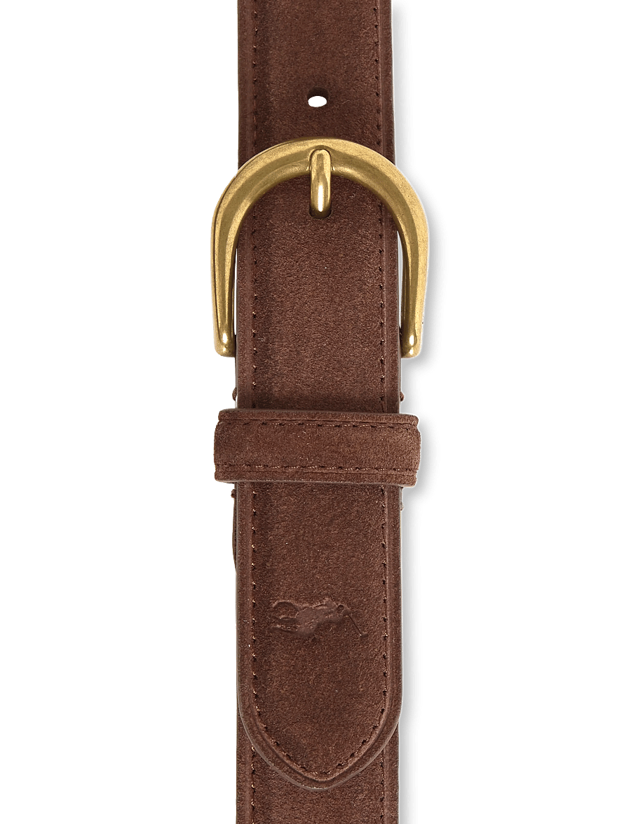 Polo Ralph Lauren - SUEDE-RD BCKL BT-BLT-MED - klassische gürtel - dark brown - 2
