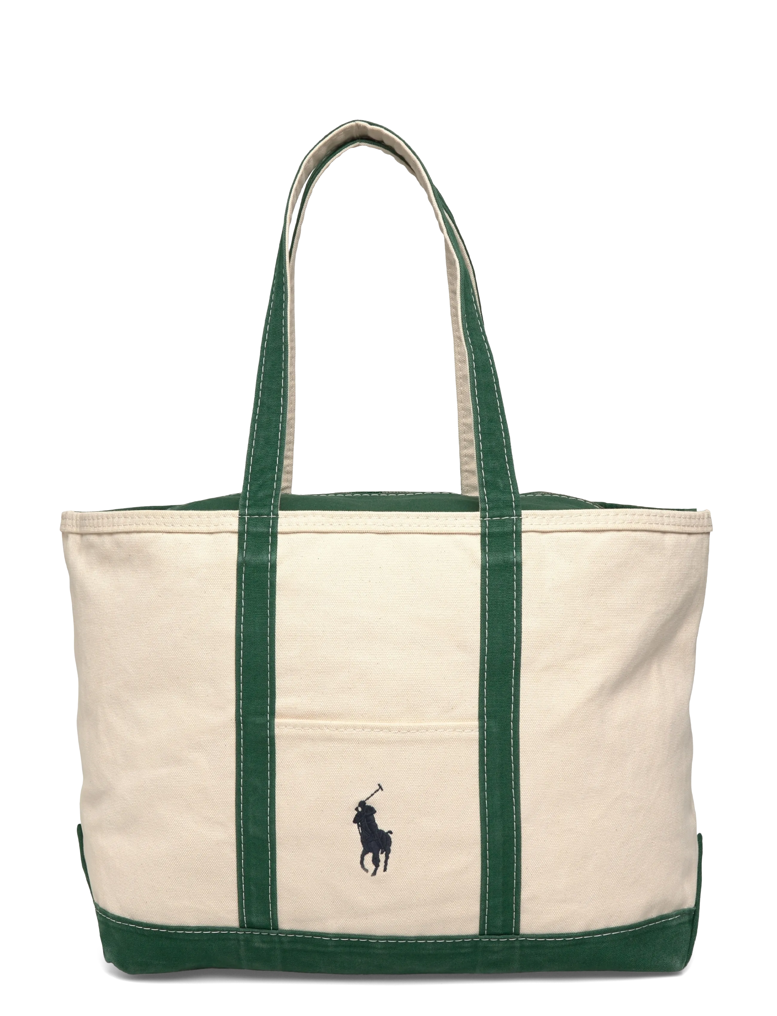 Polo Ralph Lauren Big Pony Canvas Tote - Preppy - CREAM/GREEN / cream