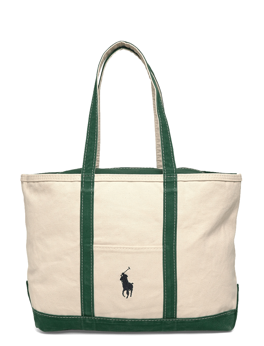 Polo Ralph Lauren - Big Pony Canvas Tote - nädalavahetuse kotid - cream/green - 0
