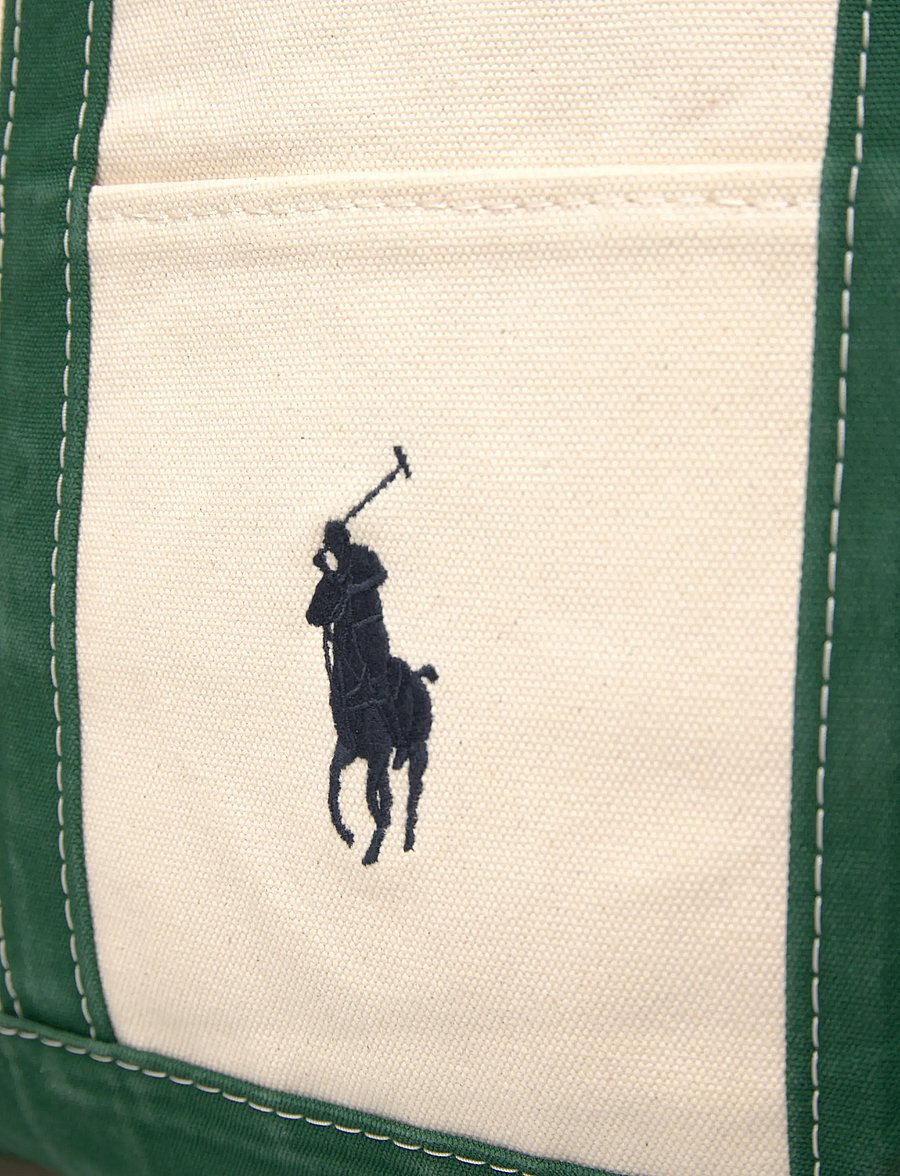 Polo Ralph Lauren - Big Pony Canvas Tote - nädalavahetuse kotid - cream/green - 4