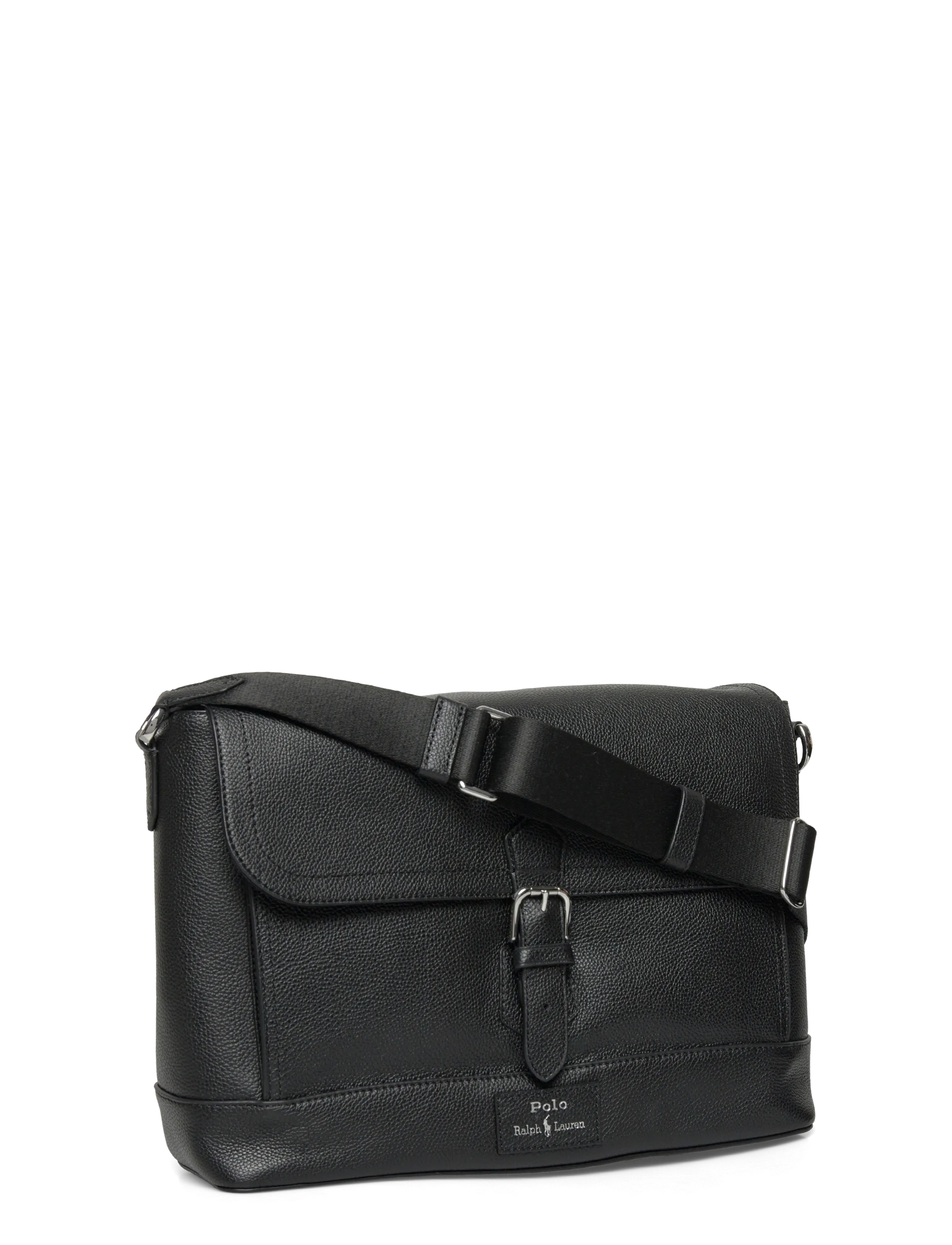 Polo Ralph Lauren - Pebbled Leather Messenger Bag - shop efter anledning - black - 2