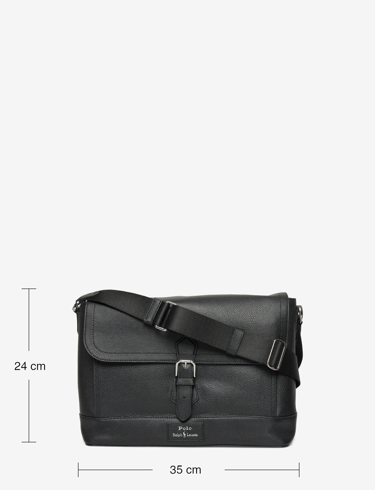 Polo Ralph Lauren - Pebbled Leather Messenger Bag - osta olukorra järgi - black - 3