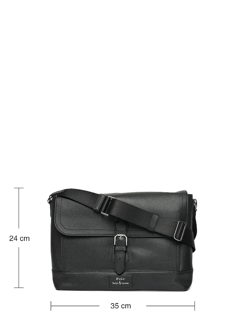 Polo Ralph Lauren - Pebbled Leather Messenger Bag - nach anlass kaufen - black - 3