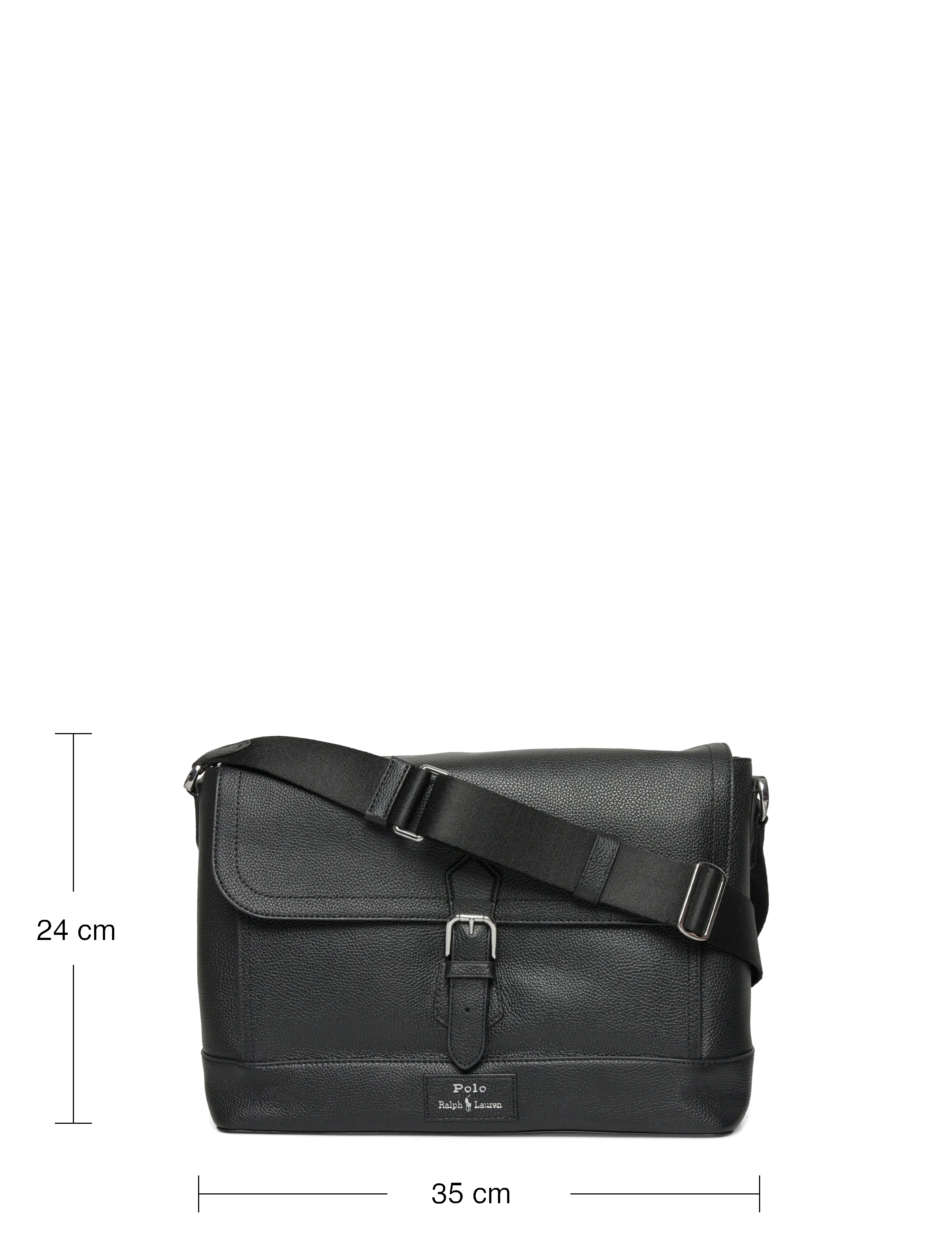 Polo Ralph Lauren - Pebbled Leather Messenger Bag - shop efter anledning - black - 3