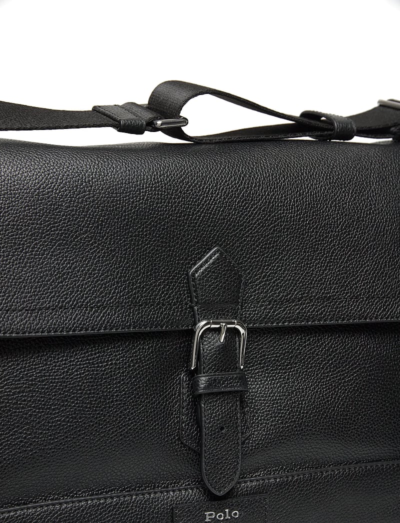 Polo Ralph Lauren - Pebbled Leather Messenger Bag - nach anlass kaufen - black - 4