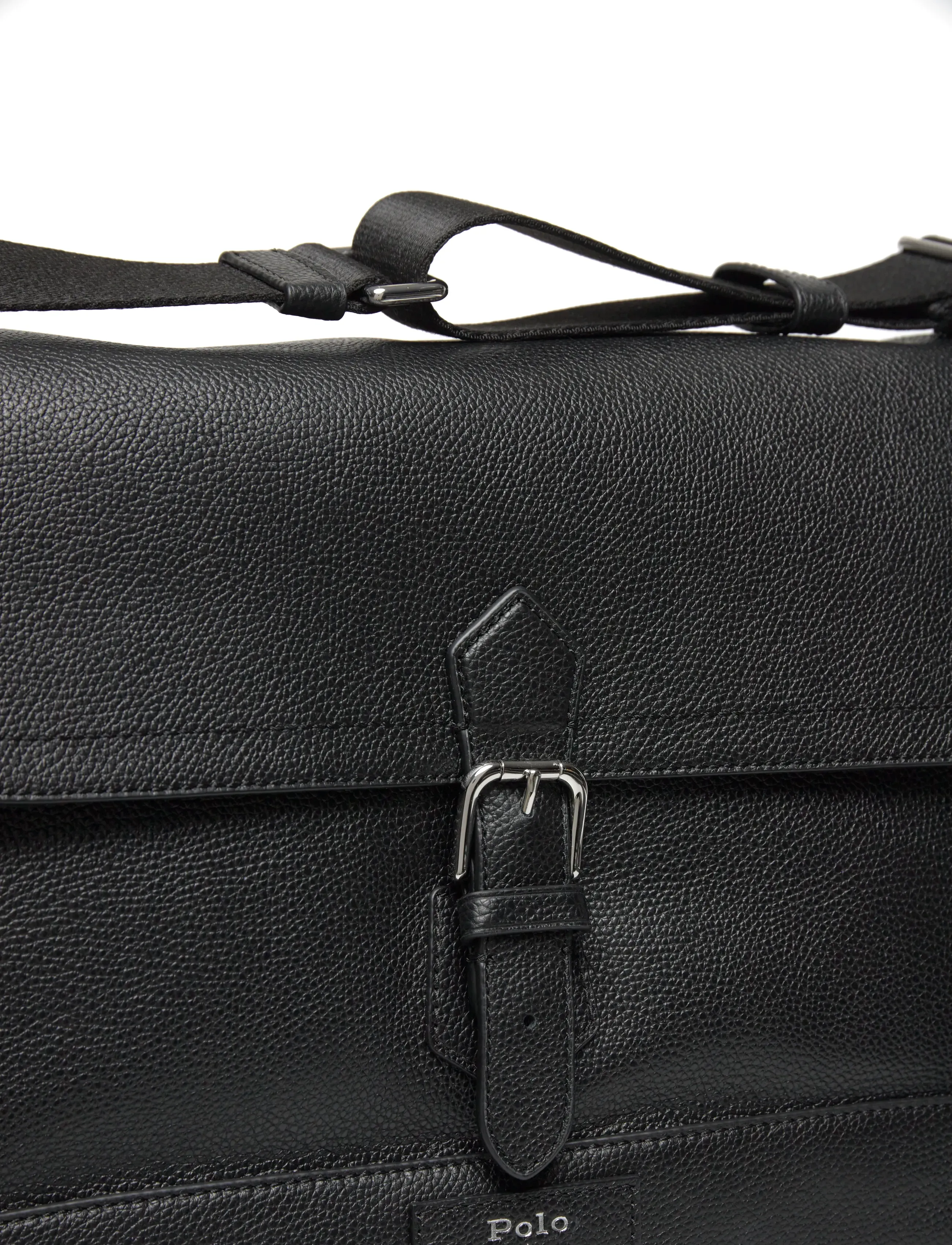 Polo Ralph Lauren - Pebbled Leather Messenger Bag - shop efter anledning - black - 4