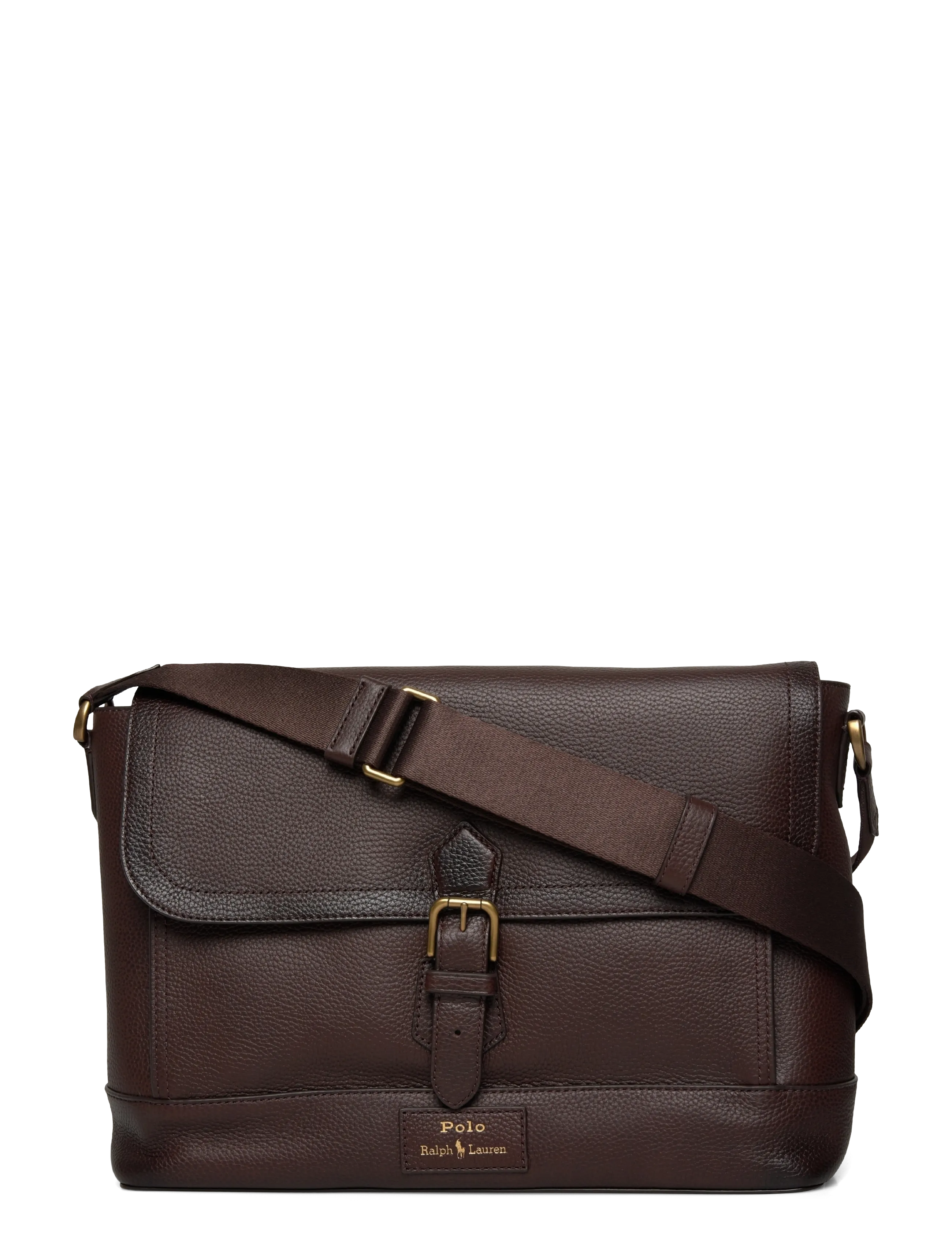 Polo Ralph Lauren Pebble Leather-Messenger-Msg-Lrg, One Size, Designer, Braun - Messengers, Männerswear