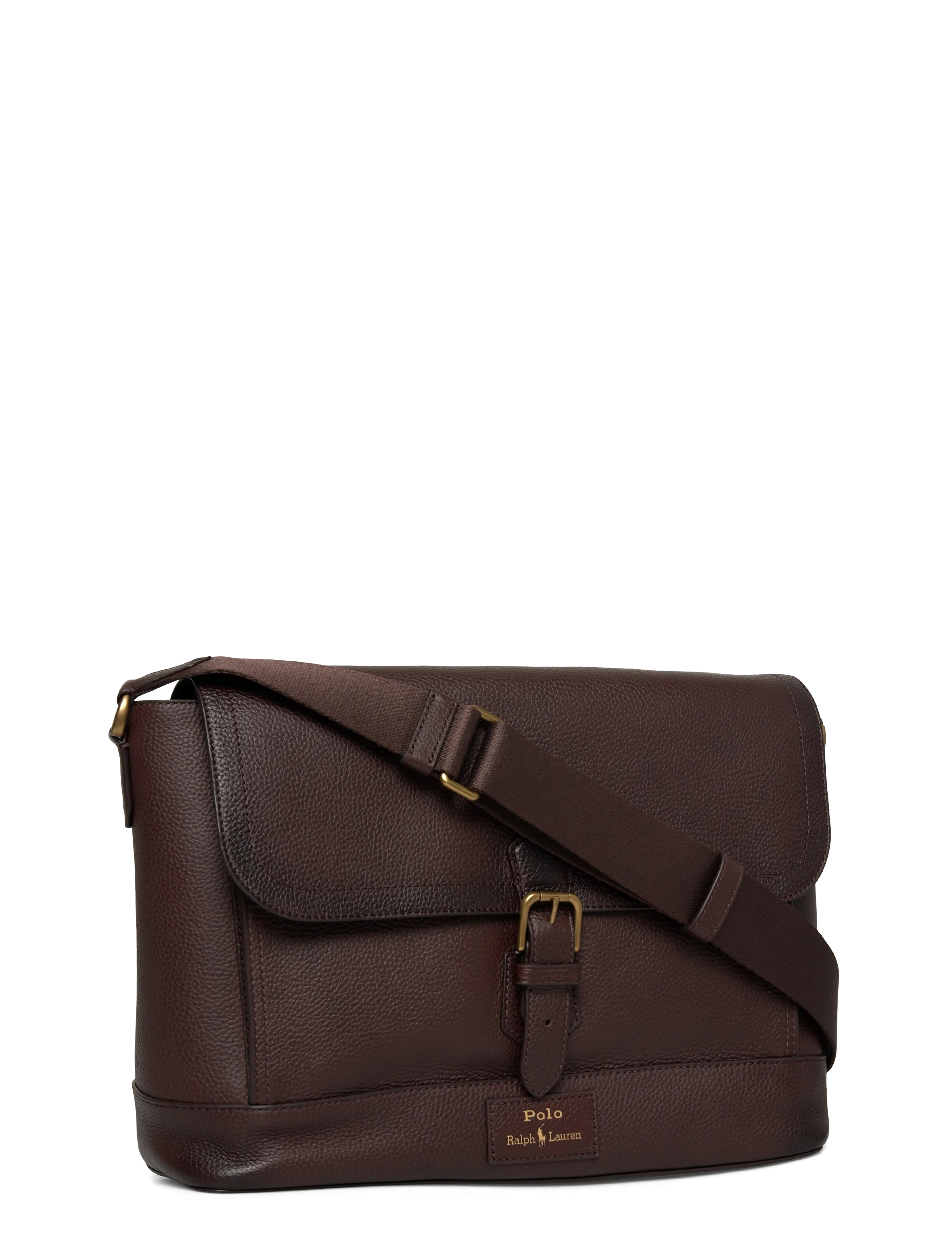 Polo Ralph Lauren - Pebbled Leather Messenger Bag - shop efter anledning - dark brown - 2