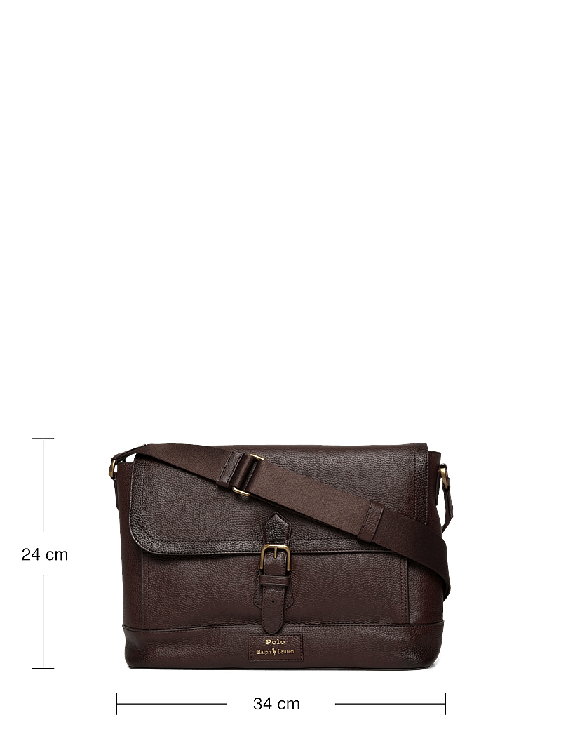 Polo Ralph Lauren - PEBBLE LEATHER-MESSENGER-MSG-LRG - nach anlass kaufen - dark brown - 3