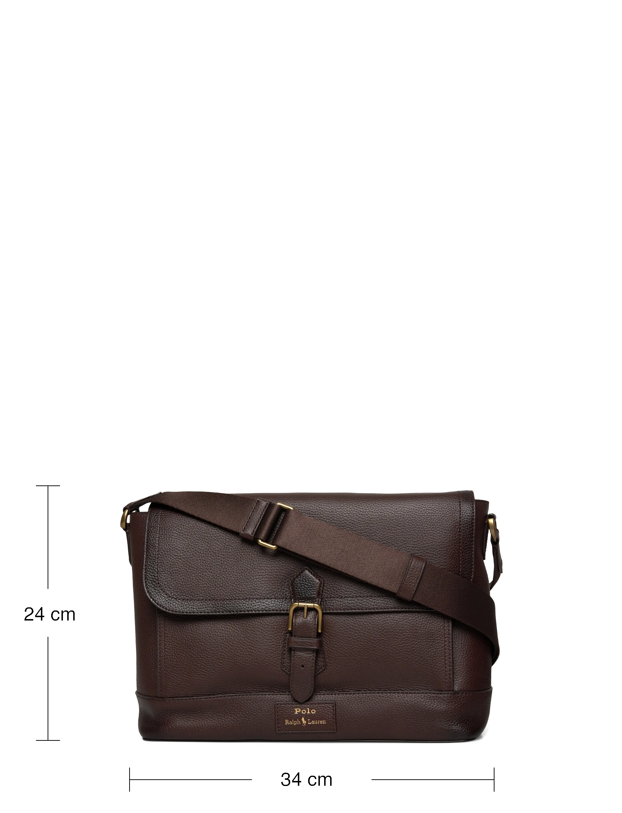 Polo Ralph Lauren - Pebbled Leather Messenger Bag - shop efter anledning - dark brown - 3
