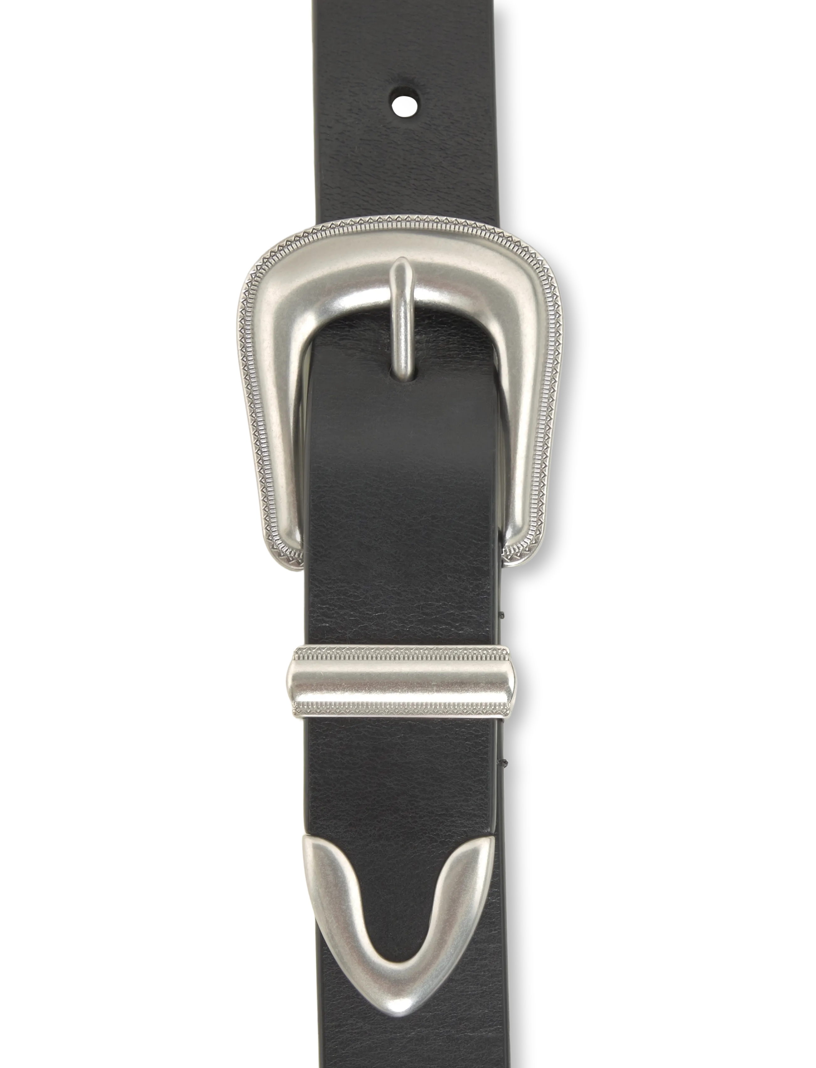 Polo Ralph Lauren - LEATHER-DNM WSTRN BT-BLT-MED - klassische gürtel - black - 2