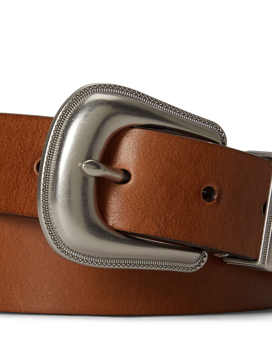 Polo Ralph Lauren - LEATHER-DNM WSTRN BT-BLT-MED - klassiske bælter - tan - 1
