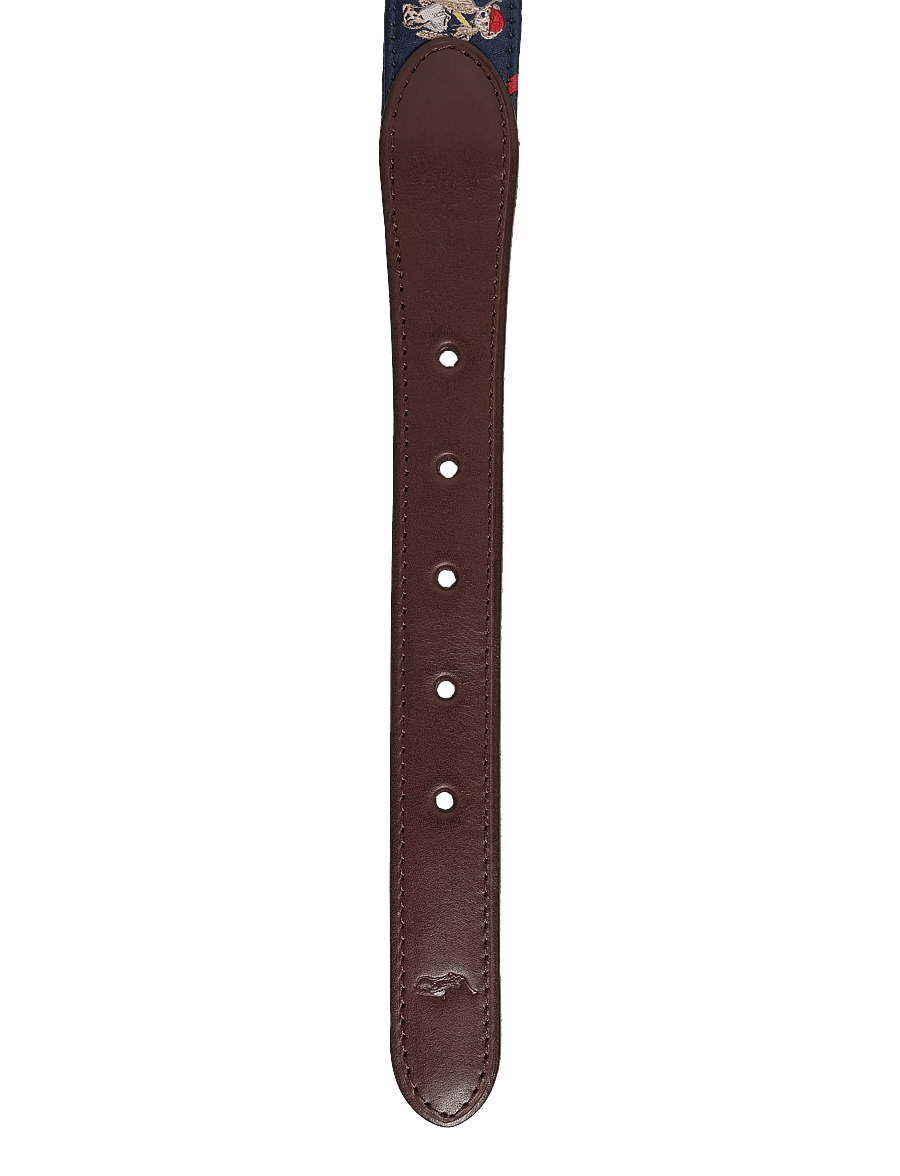 Polo Ralph Lauren - RIBBON/LEATHER-BEAR BELT-BLT-MED - klassische gürtel - navy multi - 2