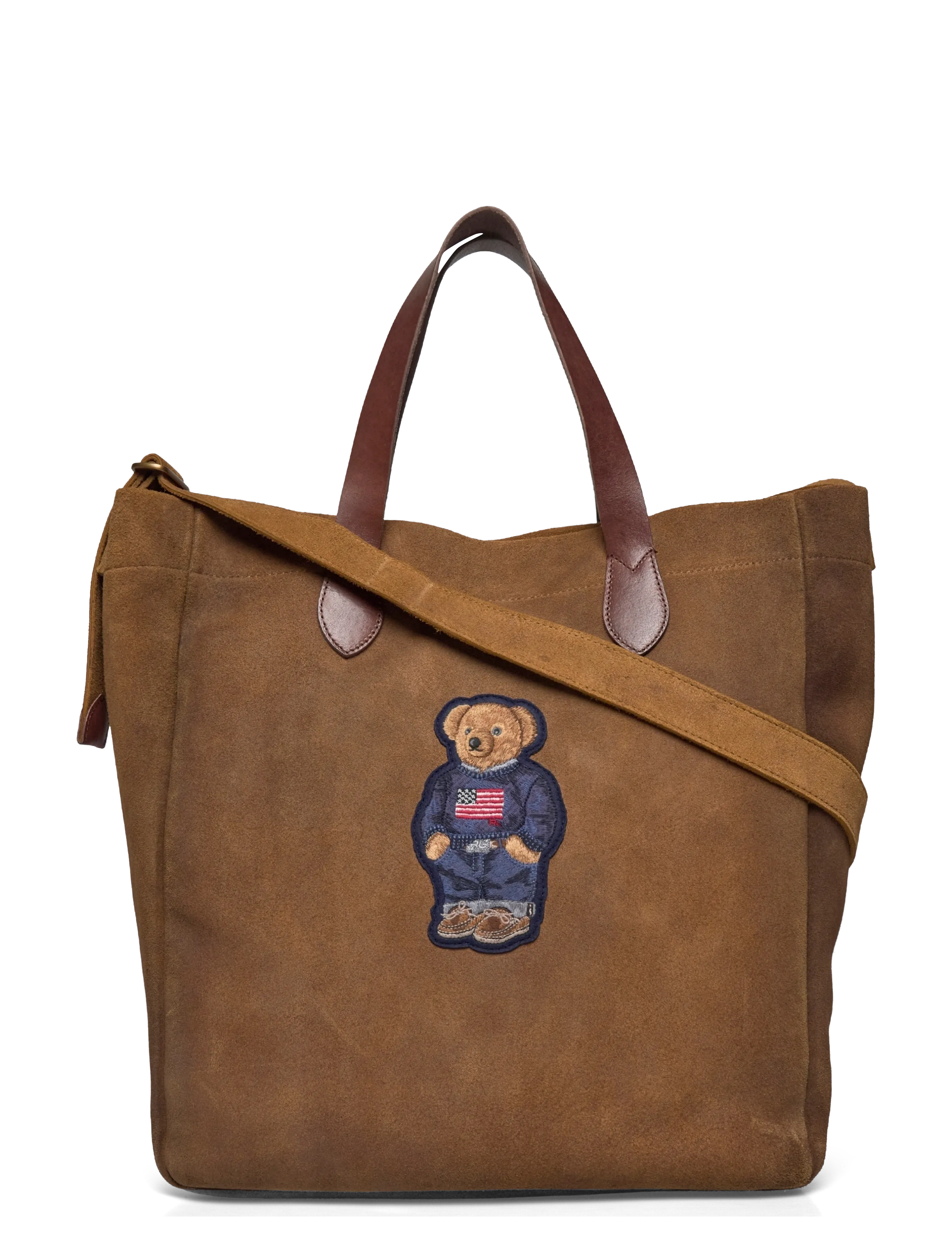 Polo Ralph Lauren SUEDE/LEATHER-FLAG TOTE-TTE-LRG - Shopper - TAN/BROWN / brown