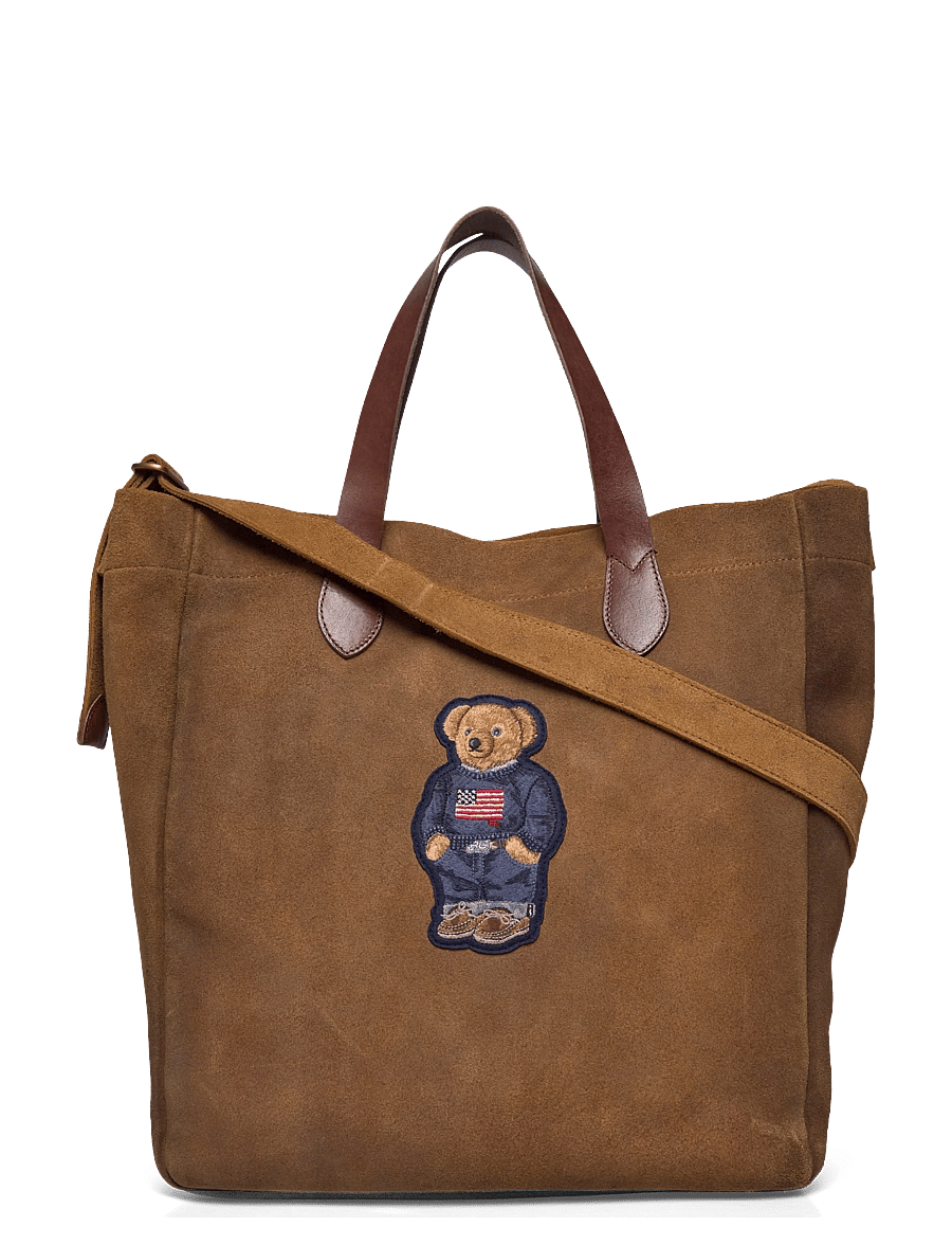 Polo Ralph Lauren - SUEDE/LEATHER-FLAG TOTE-TTE-LRG - tan/brown - 0