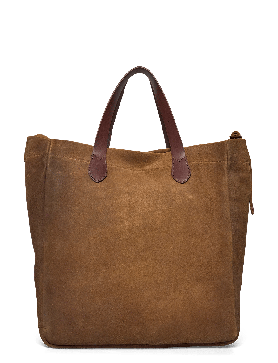 Polo Ralph Lauren - SUEDE/LEATHER-FLAG TOTE-TTE-LRG - tan/brown - 1