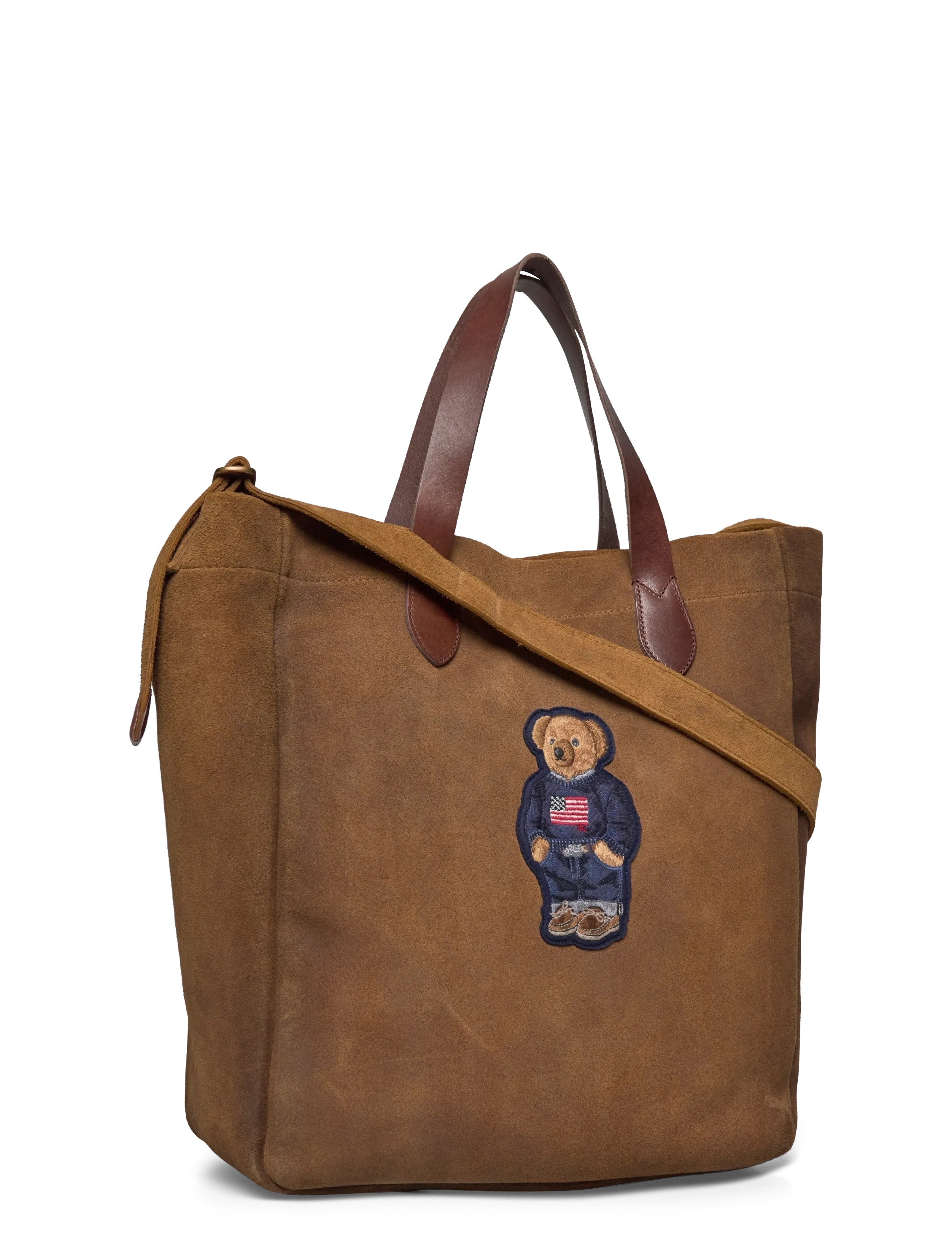 Polo Ralph Lauren - SUEDE/LEATHER-FLAG TOTE-TTE-LRG - tan/brown - 2