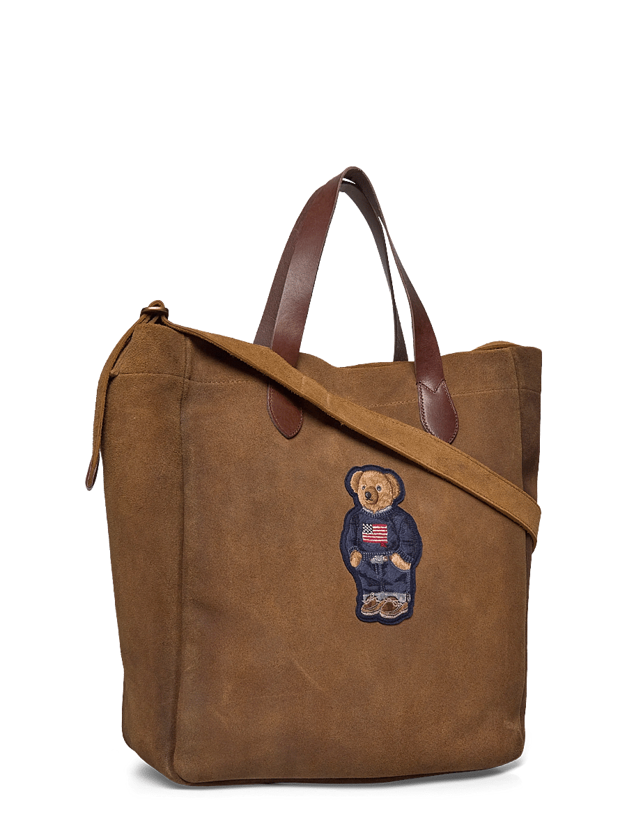 Polo Ralph Lauren - SUEDE/LEATHER-FLAG TOTE-TTE-LRG - tan/brown - 2