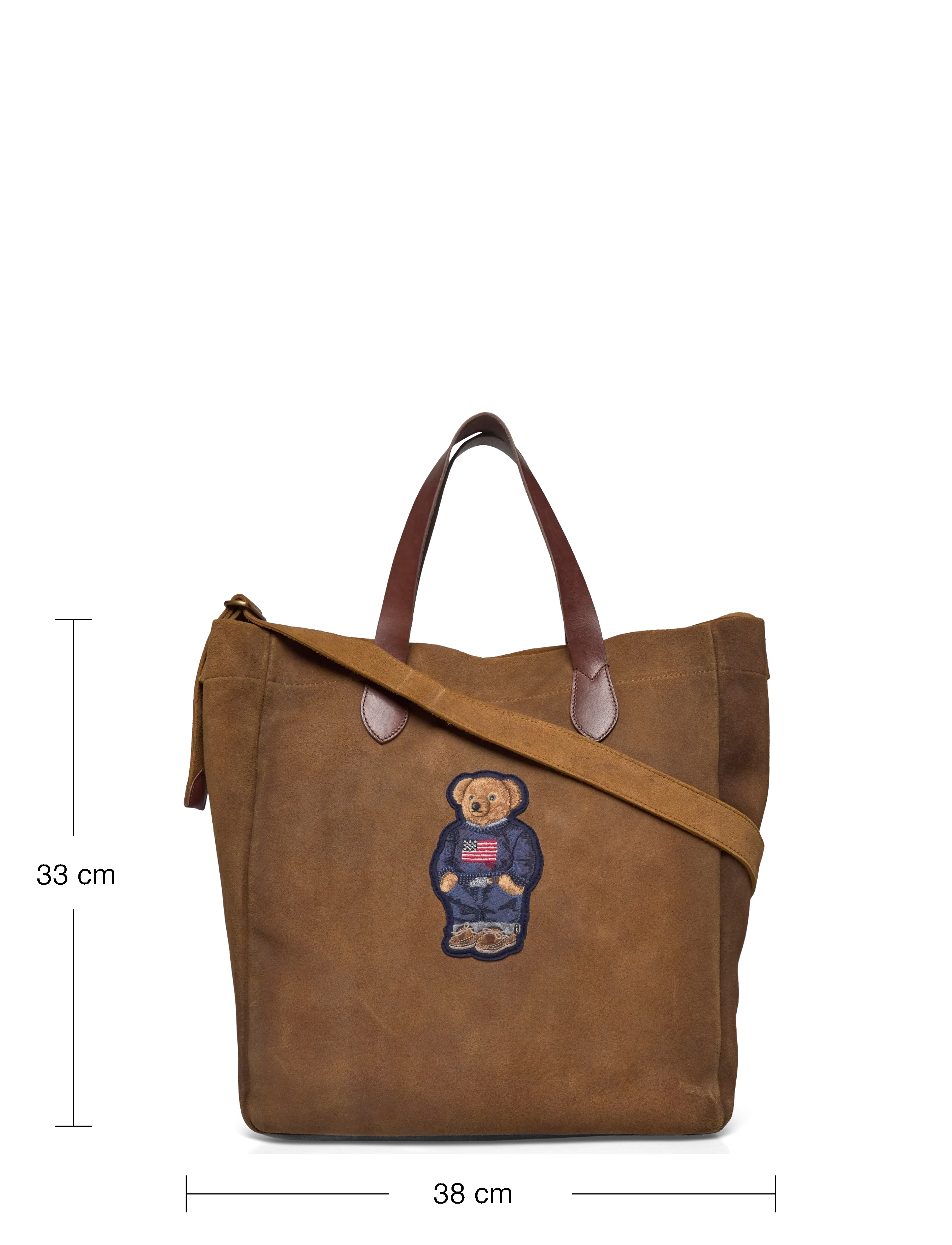 Polo Ralph Lauren - SUEDE/LEATHER-FLAG TOTE-TTE-LRG - tan/brown - 3