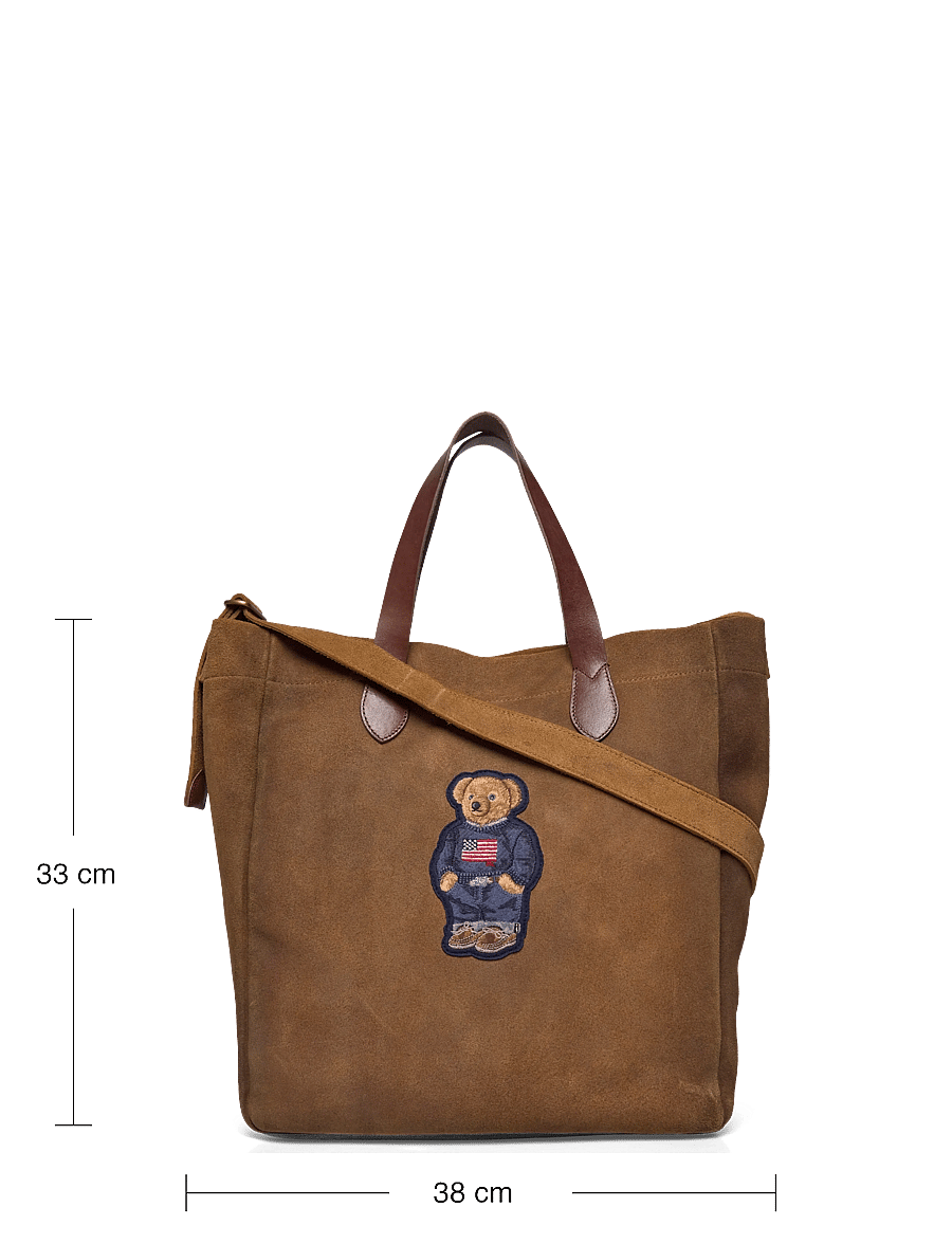 Polo Ralph Lauren - SUEDE/LEATHER-FLAG TOTE-TTE-LRG - tan/brown - 3