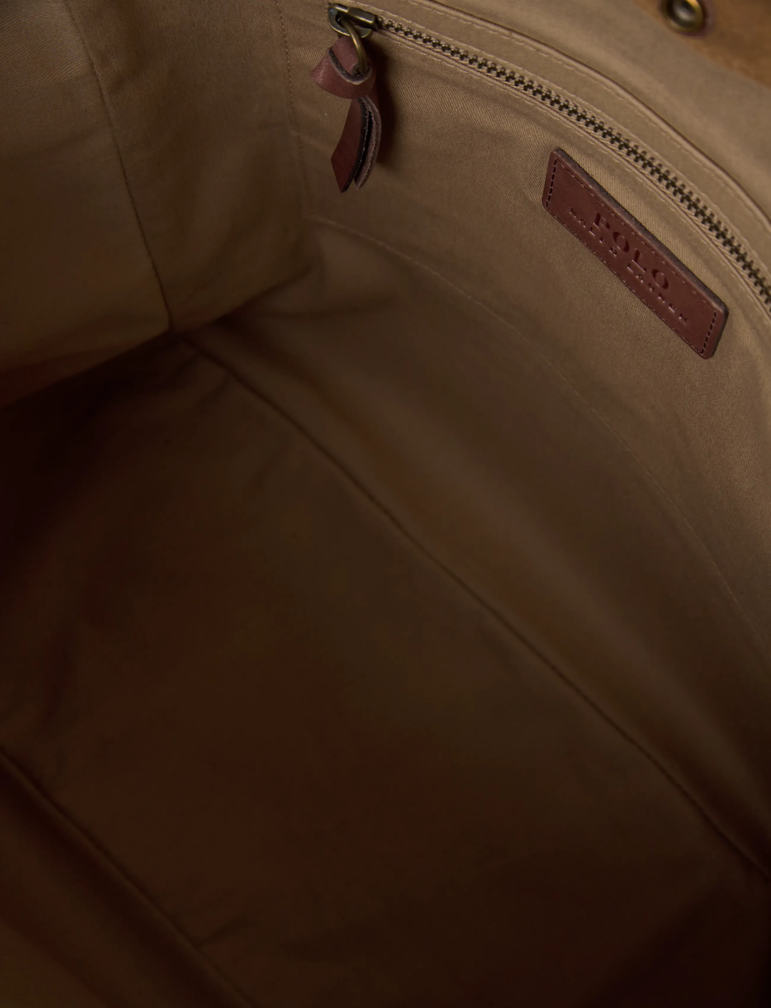 Polo Ralph Lauren - SUEDE/LEATHER-FLAG TOTE-TTE-LRG - tan/brown - 5