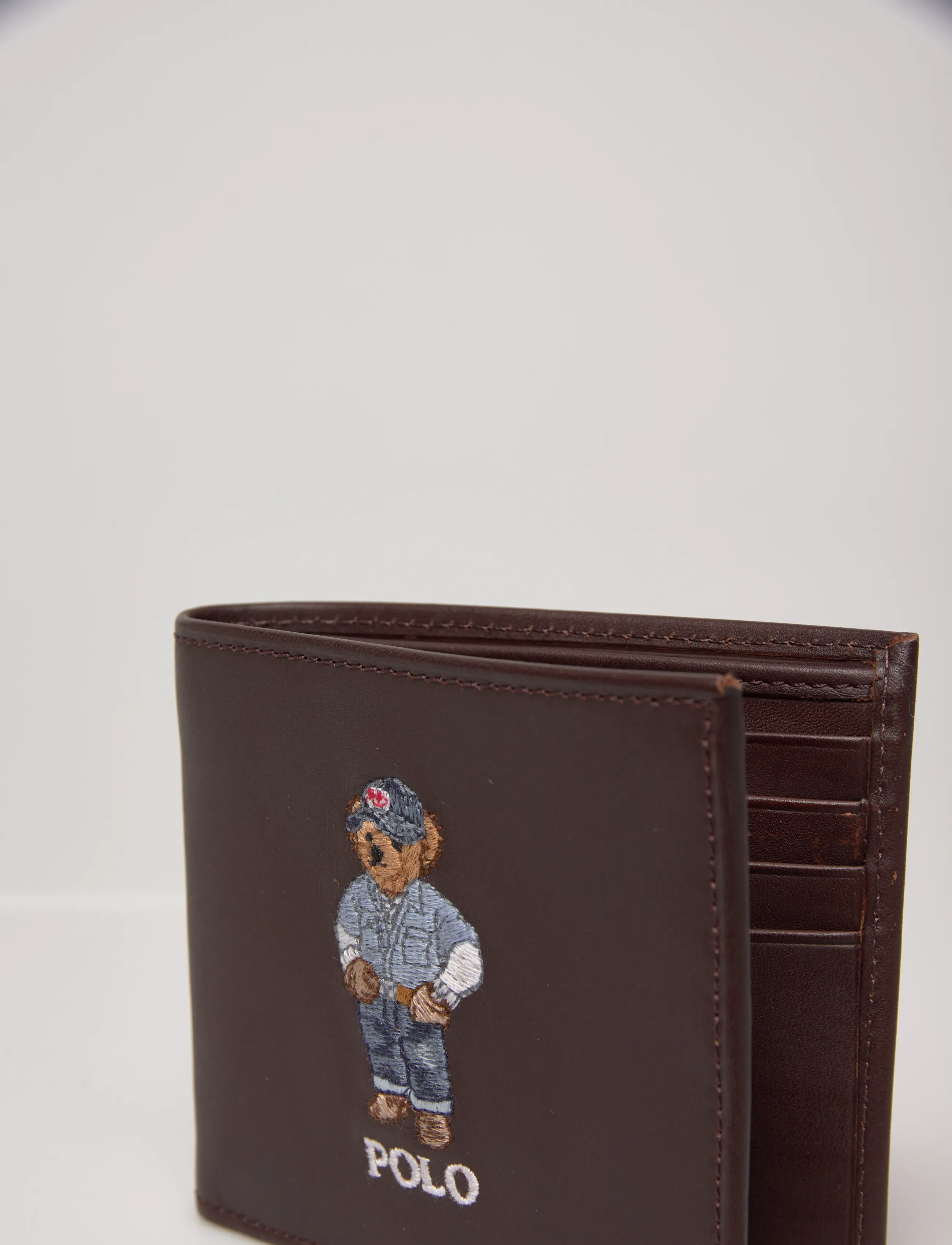 Polo Ralph Lauren - Polo Bear Leather Billfold Wallet - portemonnaies - dark brown - 4