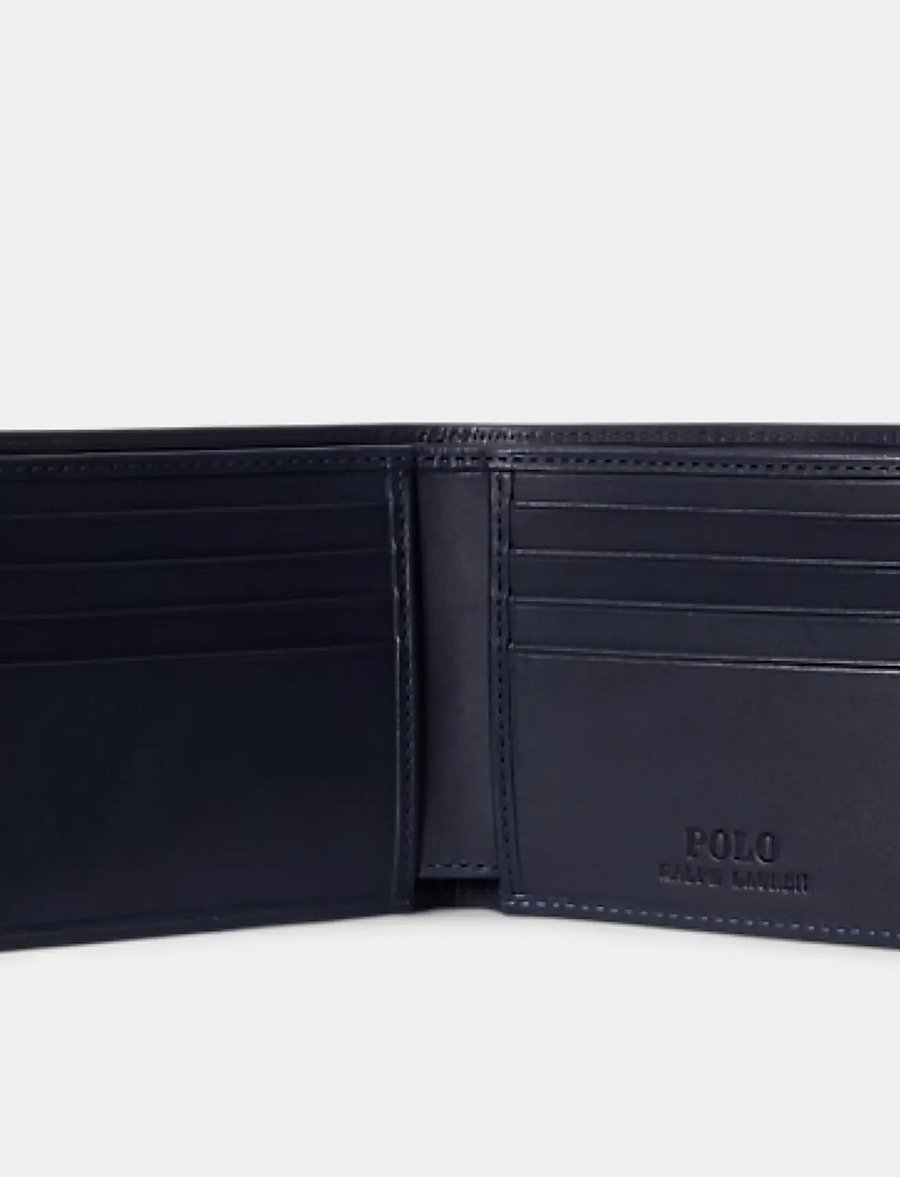 Polo Ralph Lauren - Polo Bear Leather Billfold Wallet - lompakot - newport navy - 4