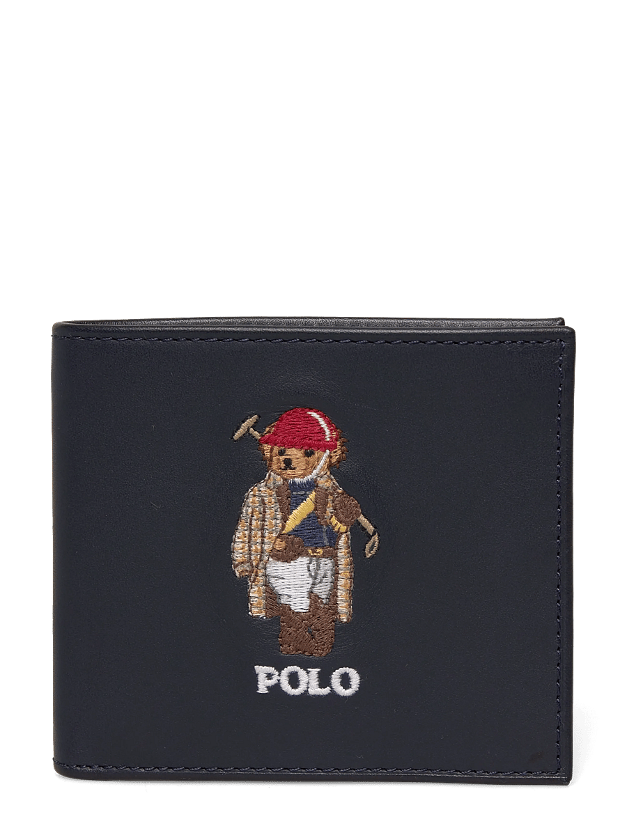 Polo Ralph Lauren - Polo Bear Leather Billfold Coin Wallet - punge - newport navy - 0