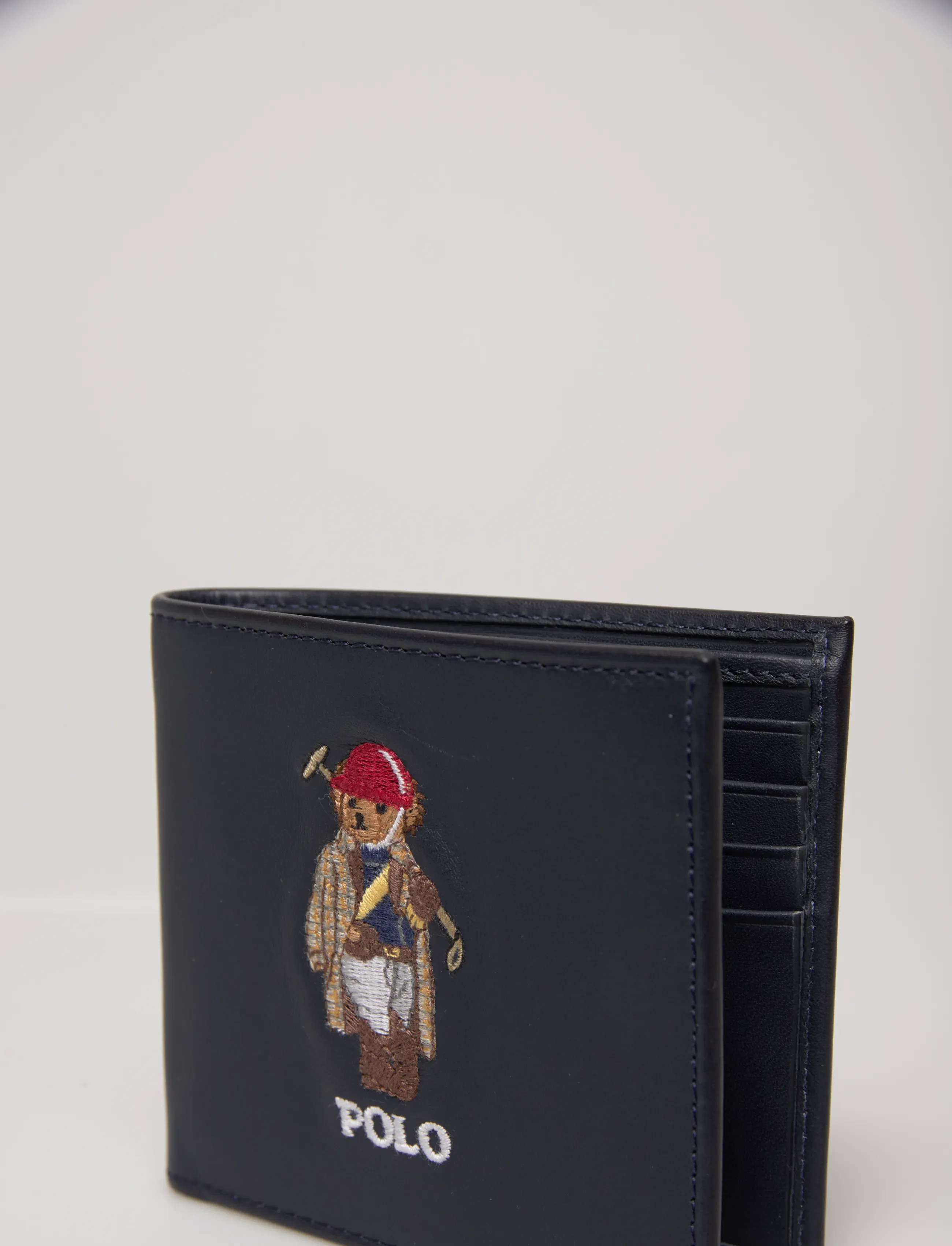 Polo Ralph Lauren - Polo Bear Leather Billfold Coin Wallet - punge - newport navy - 4