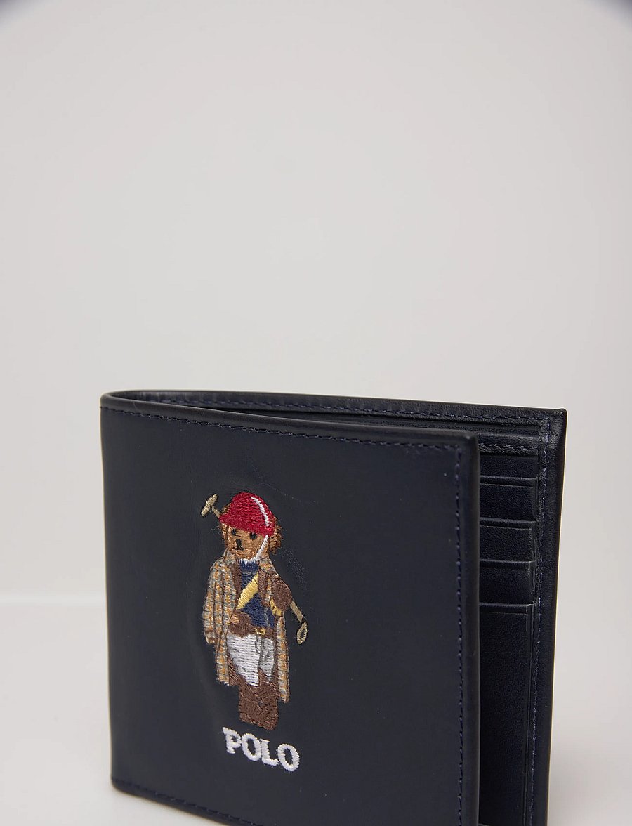 Polo Ralph Lauren - Polo Bear Leather Billfold Coin Wallet - punge - newport navy - 4