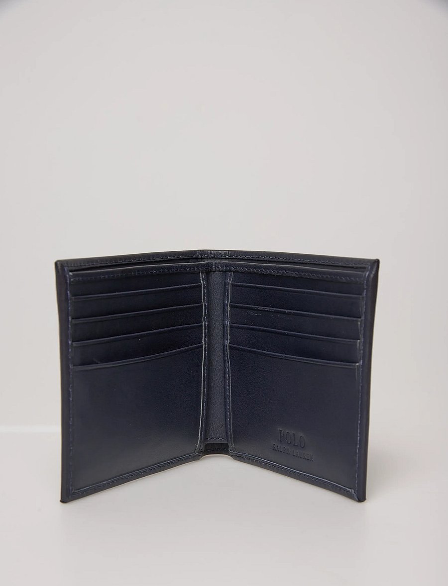Polo Ralph Lauren - Polo Bear Leather Billfold Coin Wallet - punge - newport navy - 5