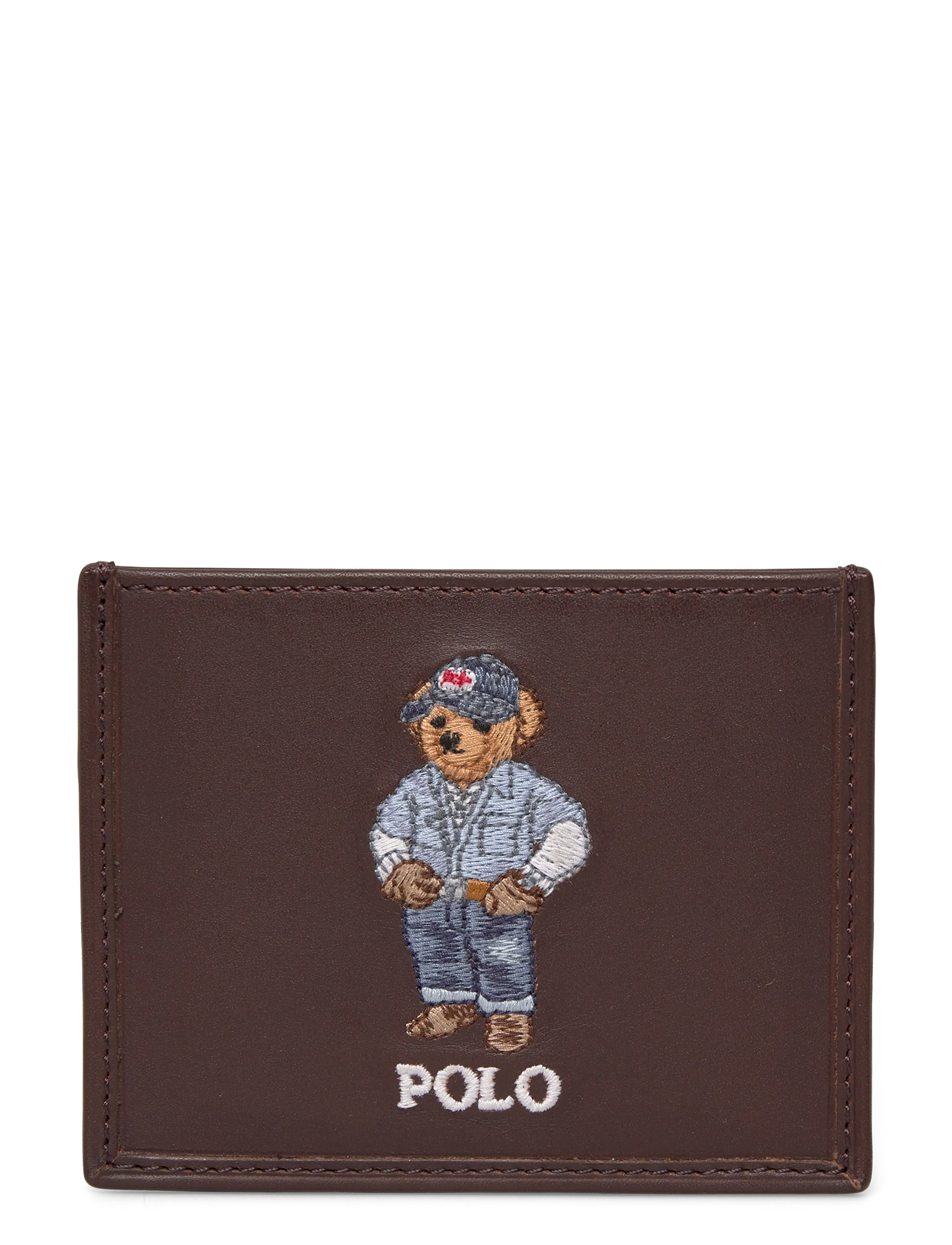 Polo Ralph Lauren Polo Bear Leather Card Case - Card holders - DARK BROWN / brown