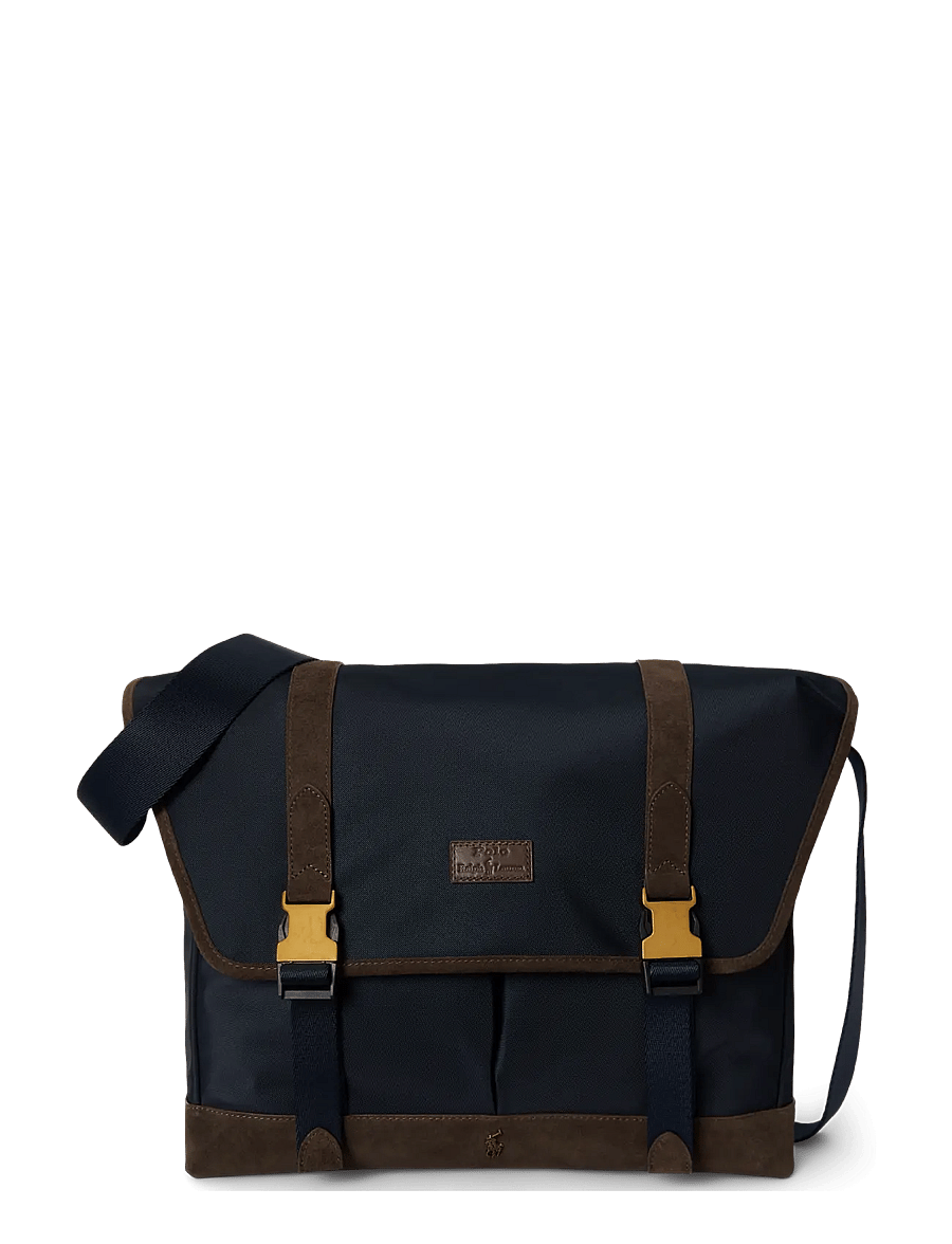 Polo Ralph Lauren - Suede-Trim Messenger Bag - newport navy/brow - 0