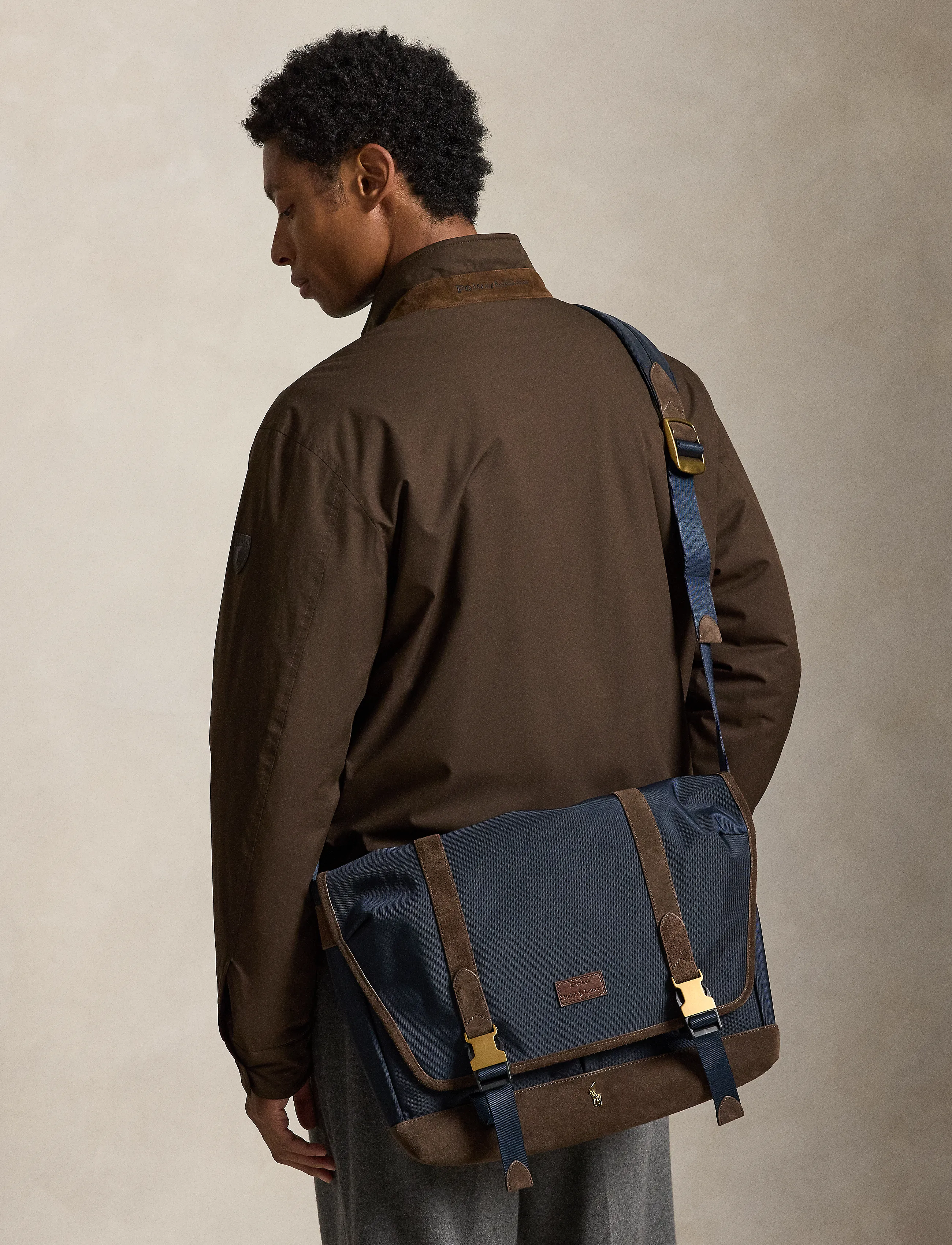 Polo Ralph Lauren Suede-Trim Messenger Bag - Shop by occasion - NEWPORT NAVY/BROW / navy