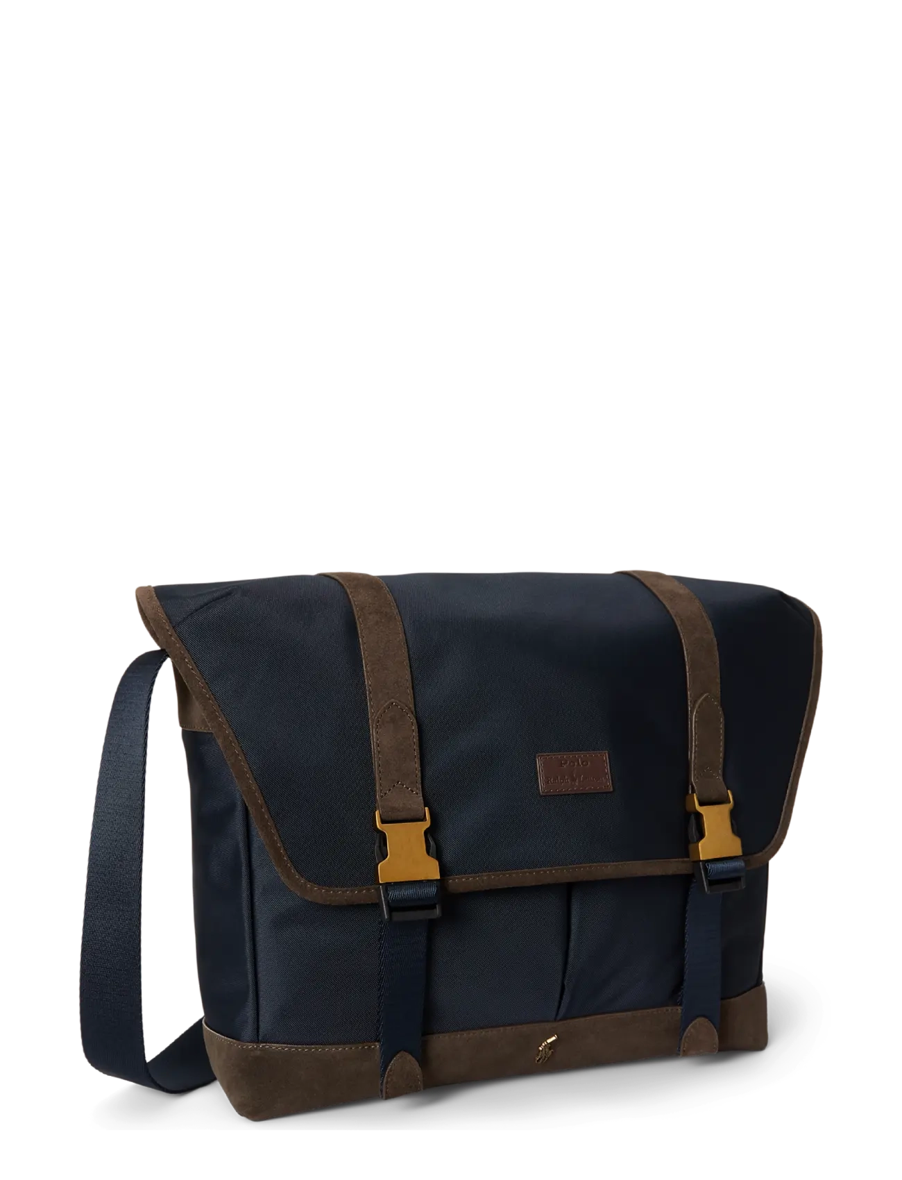 Polo Ralph Lauren - Suede-Trim Messenger Bag - newport navy/brow - 2
