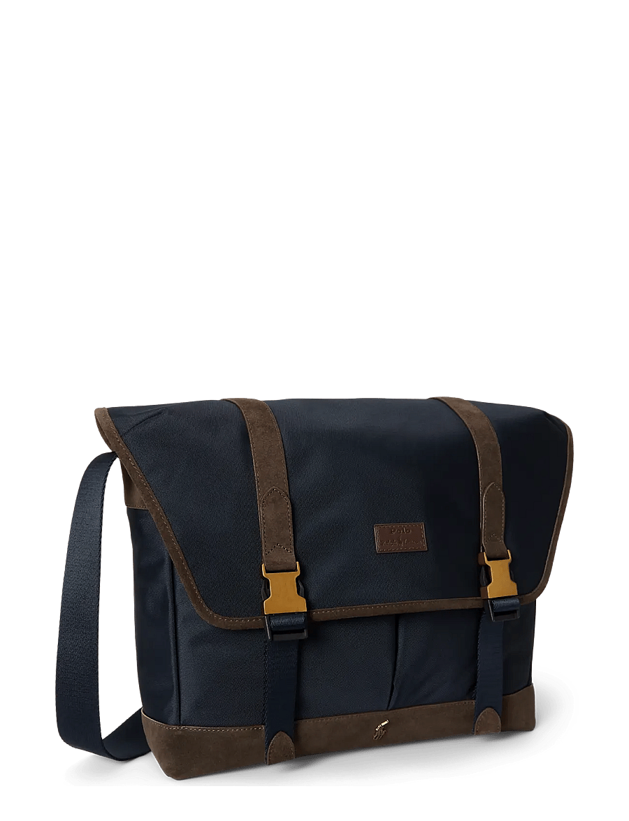 Polo Ralph Lauren - Suede-Trim Messenger Bag - newport navy/brow - 2