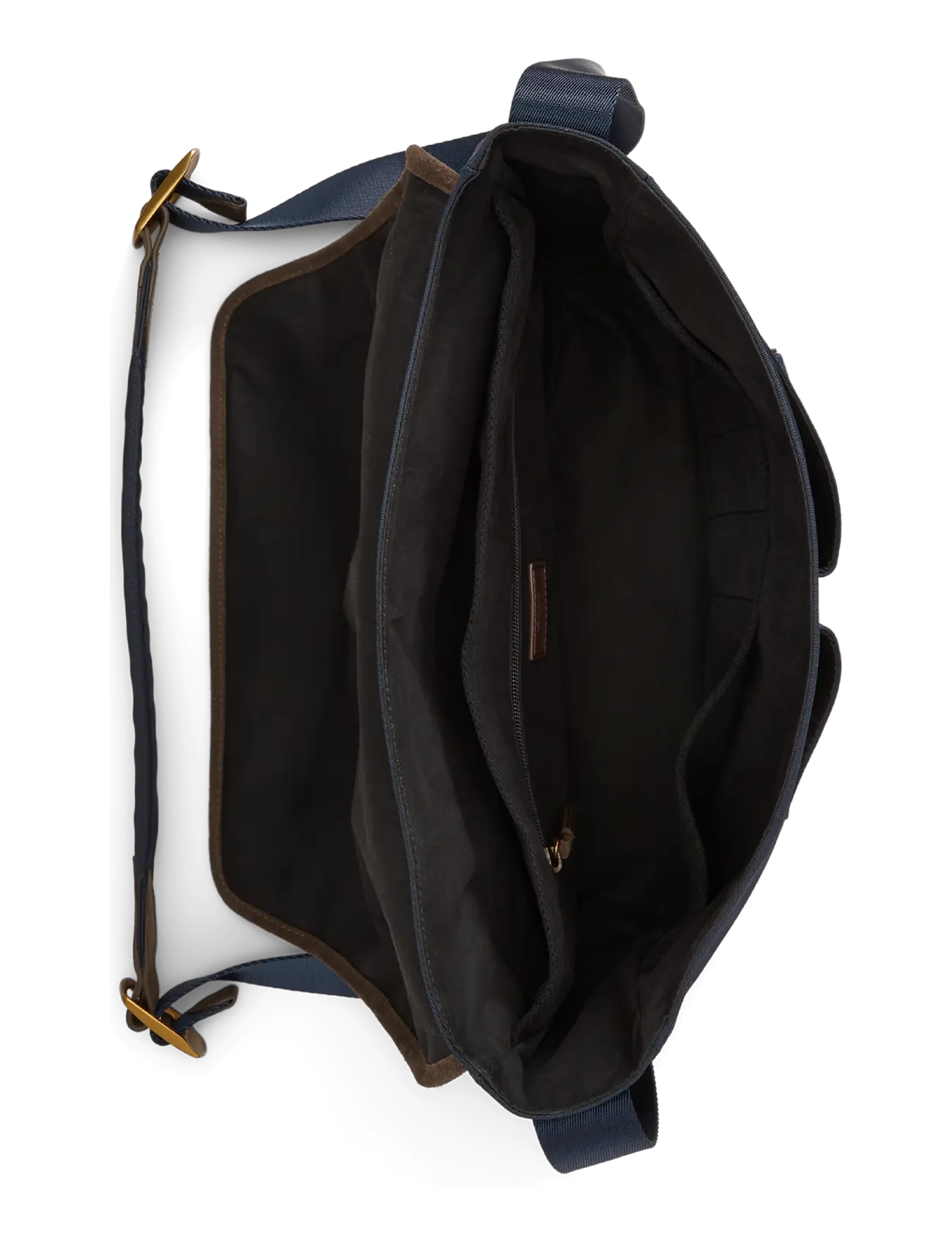 Polo Ralph Lauren - Suede-Trim Messenger Bag - newport navy/brow - 3
