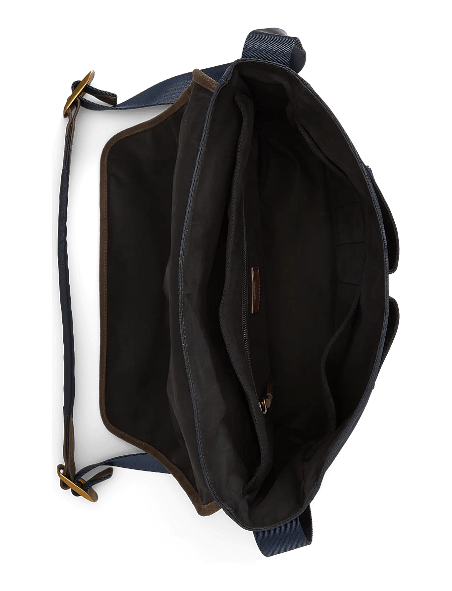 Polo Ralph Lauren - Suede-Trim Messenger Bag - newport navy/brow - 3