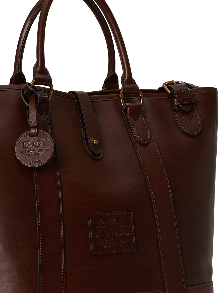 Polo Ralph Lauren - Heritage Leather Medium Tote - shop efter anledning - burnished brown - 5