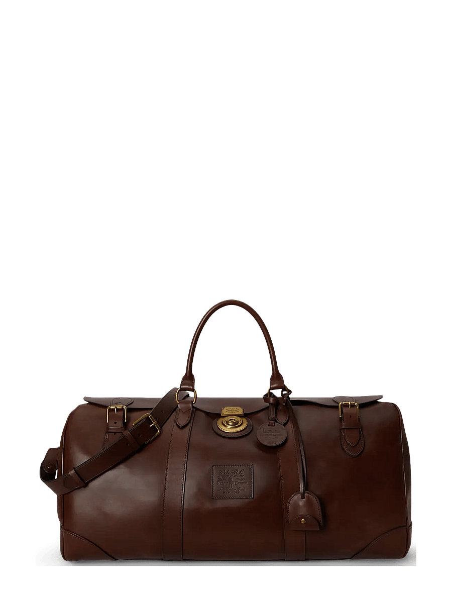 Polo Ralph Lauren - Heritage Lock Leather Large Duffel - reisetaschen - burnished brown - 0