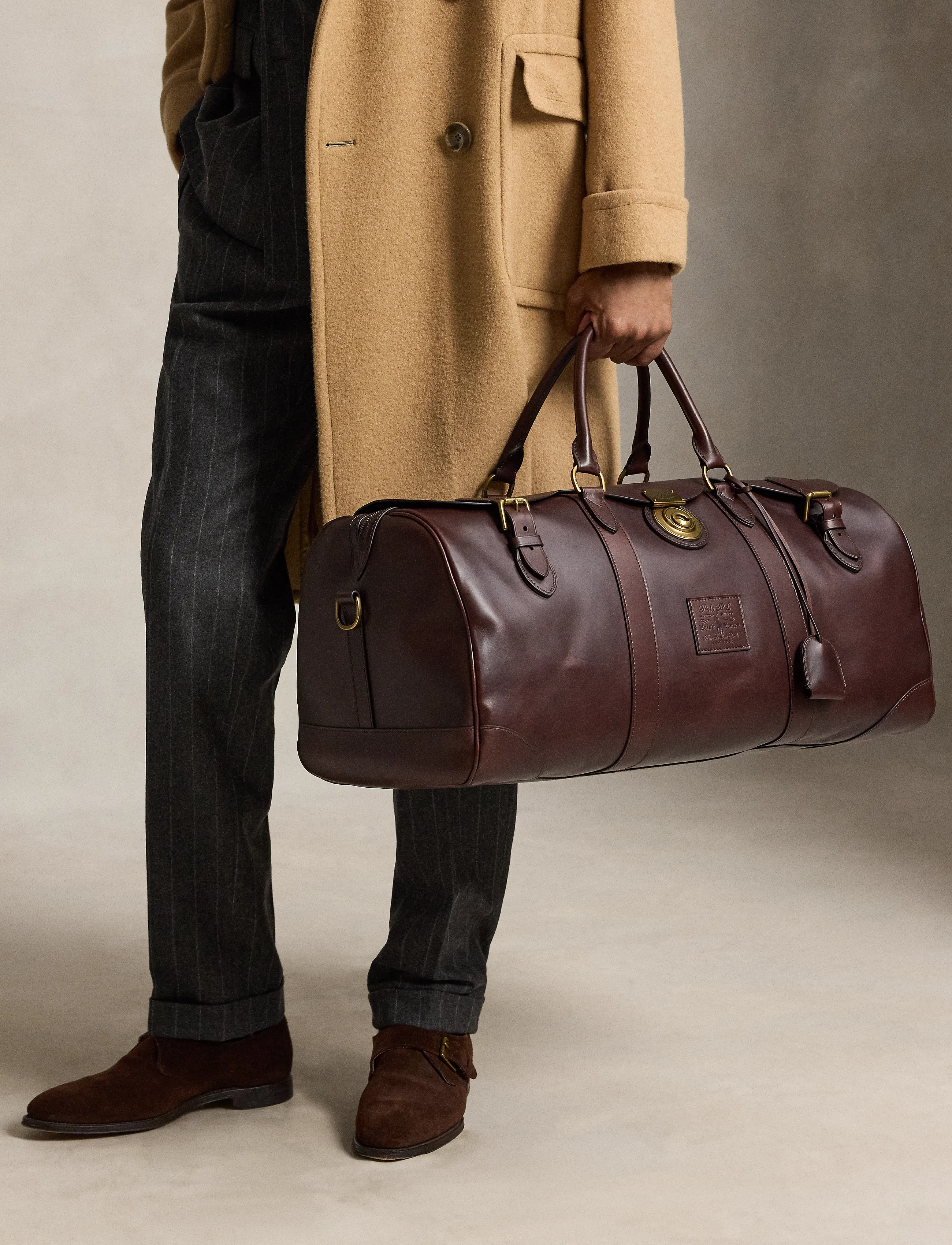 Polo Ralph Lauren - Heritage Lock Leather Large Duffel - duffel bags - burnished brown - 4