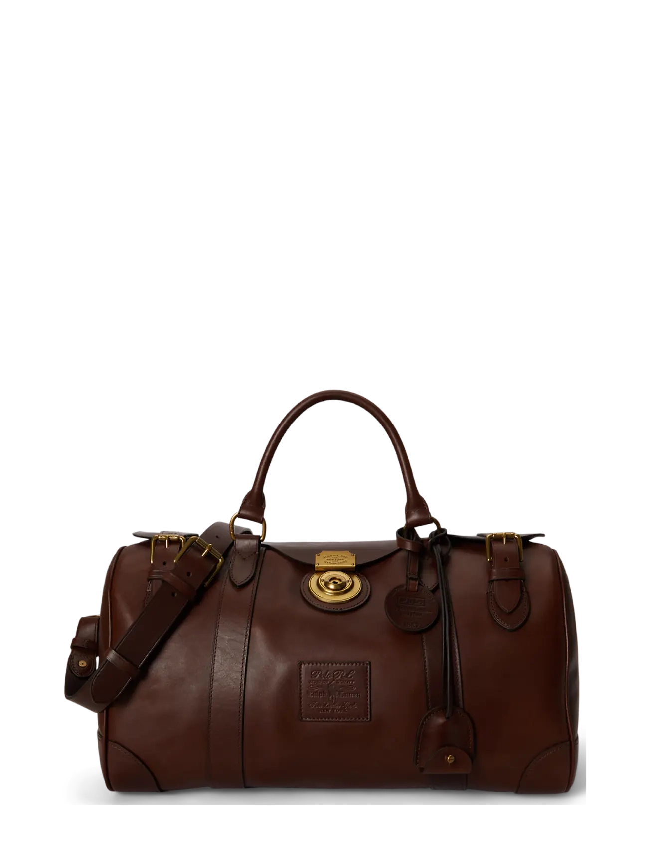 Polo Ralph Lauren Heritage Lock Leather Small Duffel - Tasker - BURNISHED BROWN / brown